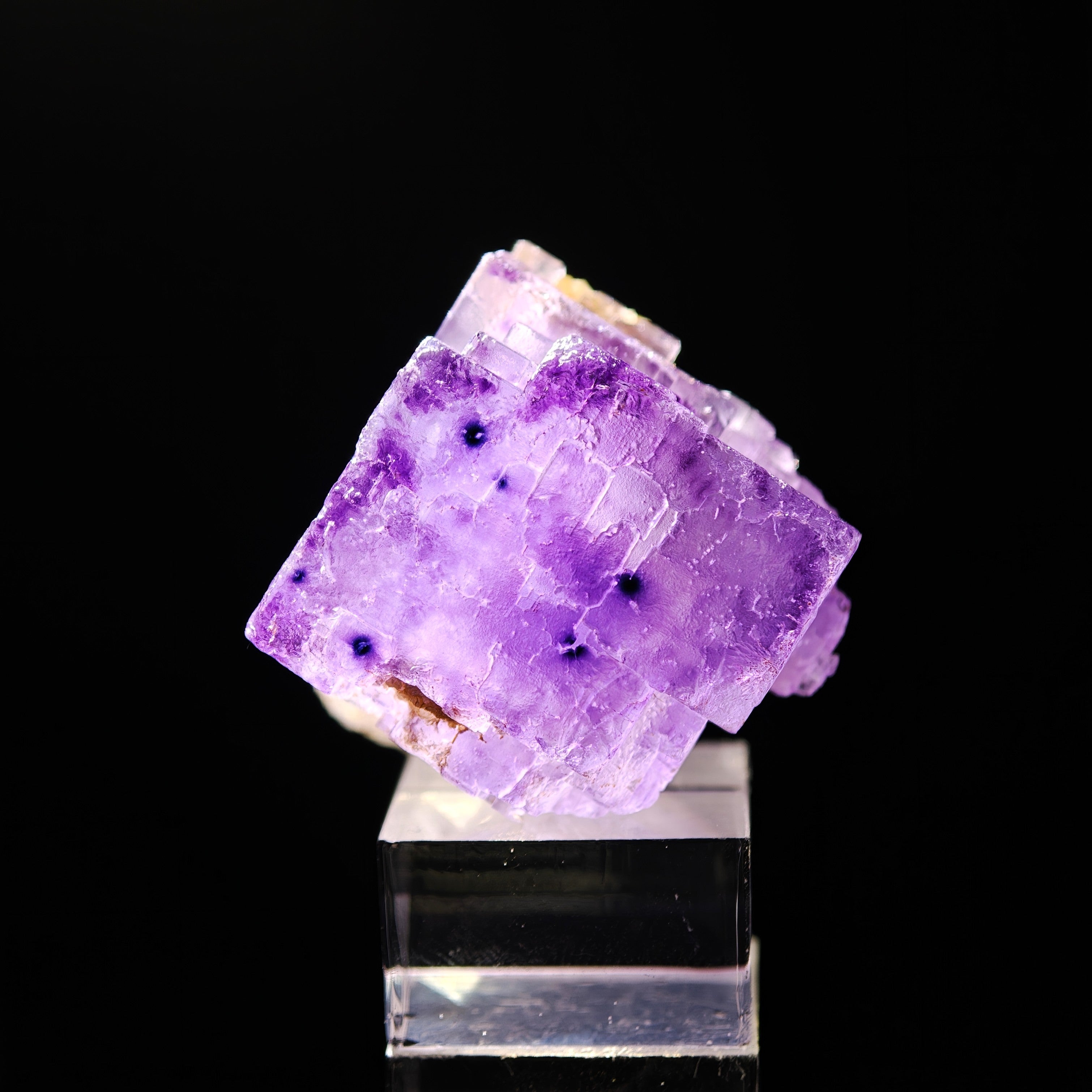 FLUORITE – Intense Purple Cubic Crystals, Camissinone Mine, Zogno, Italy