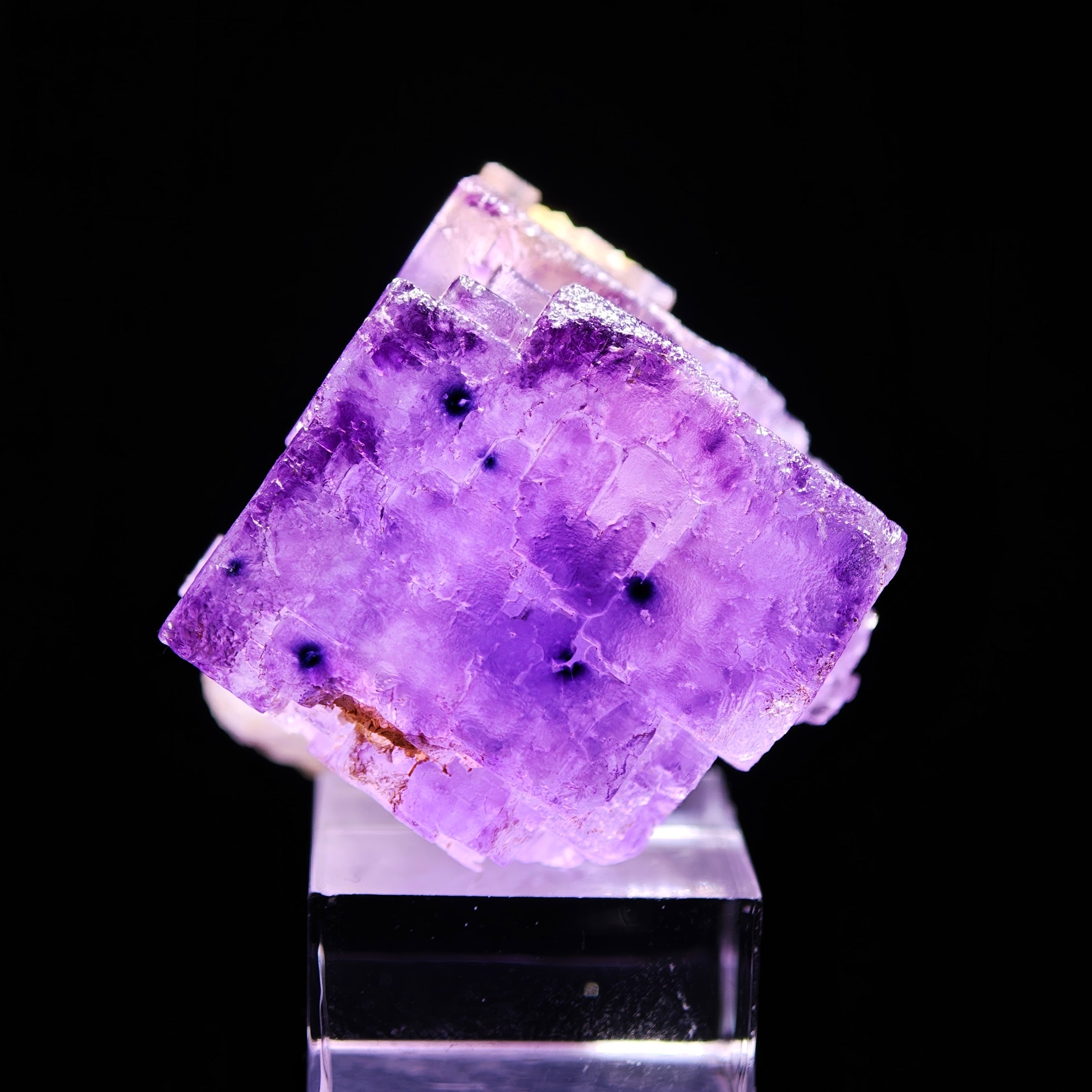 FLUORITE – Intense Purple Cubic Crystals, Camissinone Mine, Zogno, Italy