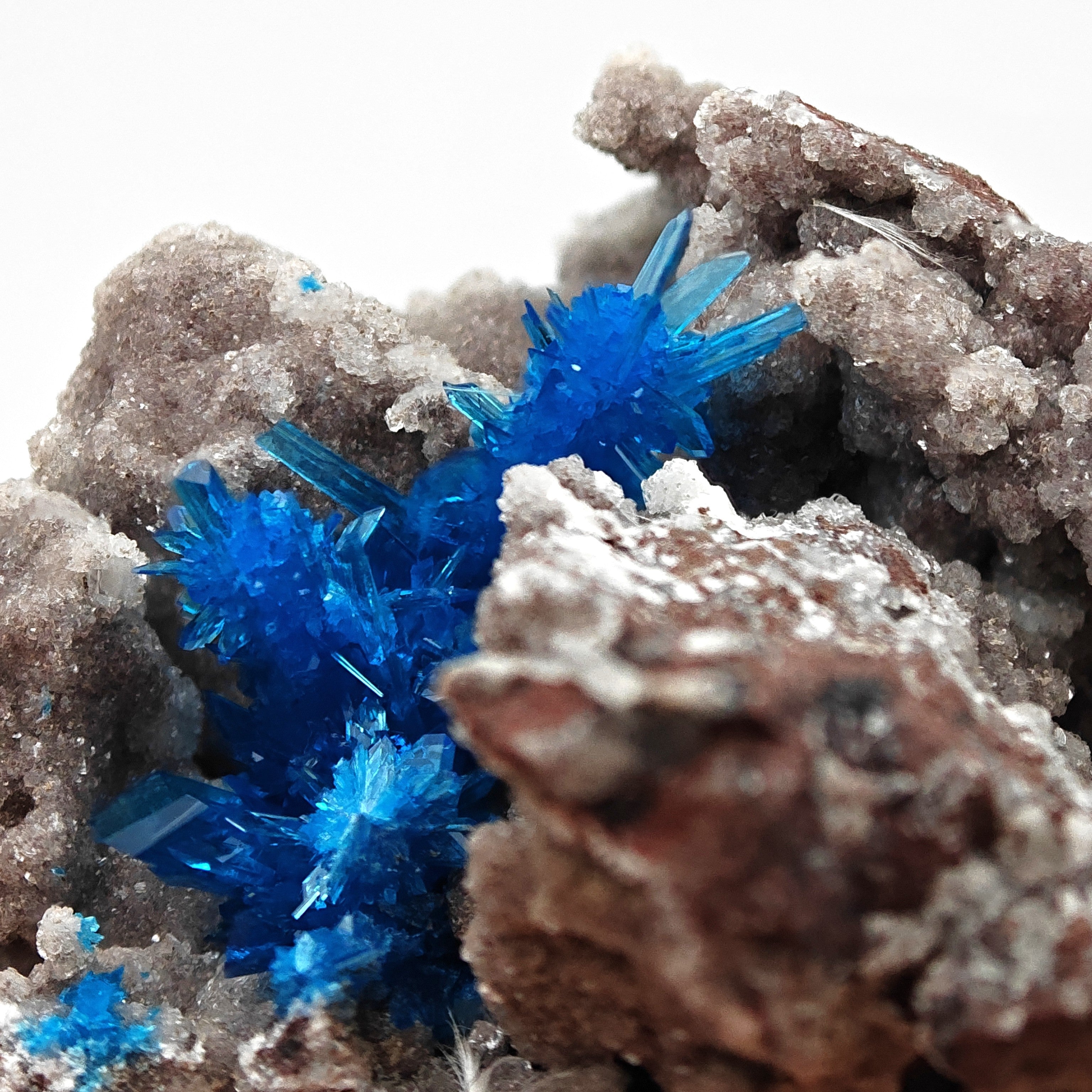 PENTAGONITE – Electric Blue Fan-Shaped Crystal Spray, Wagholi, Pune, India