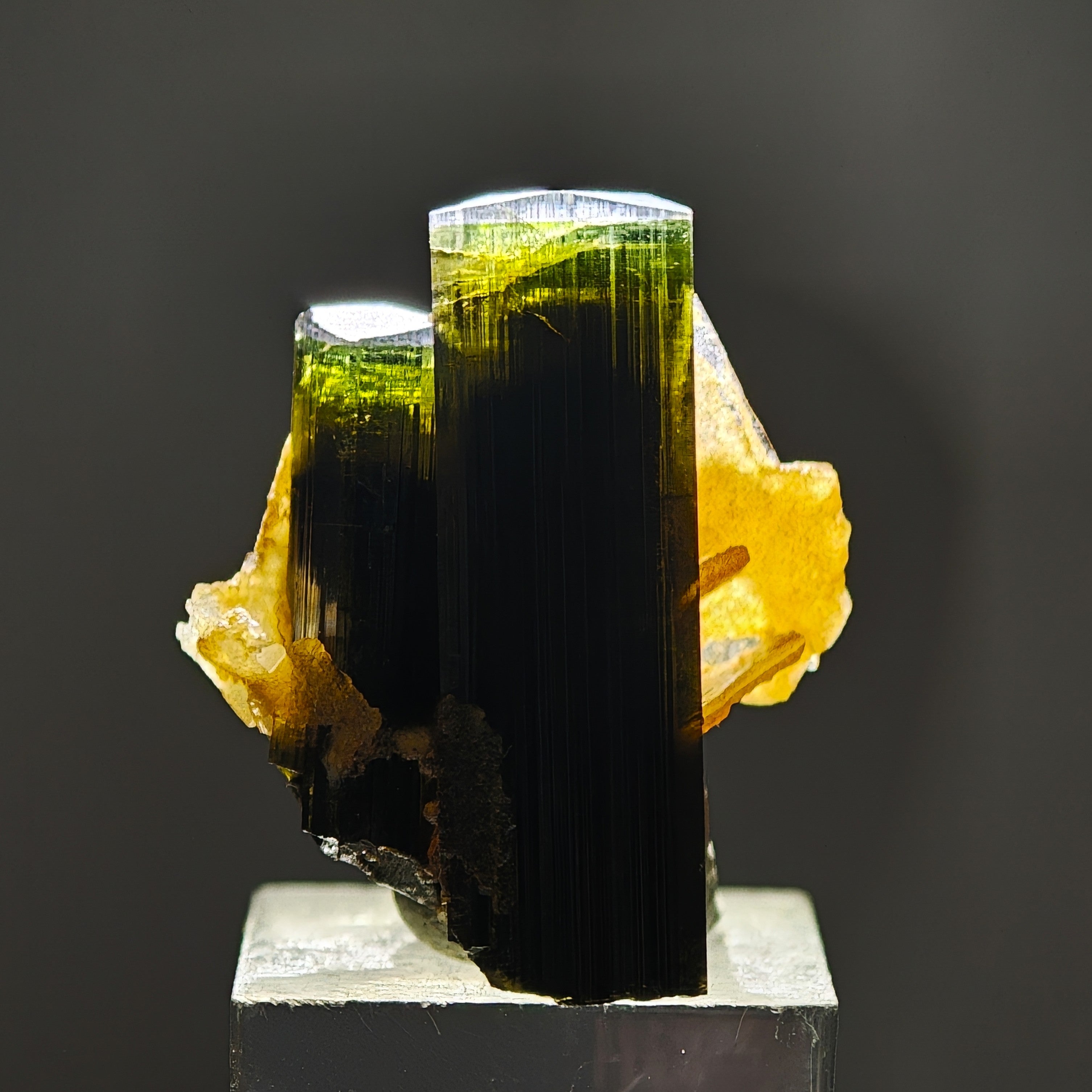 ELBAITE – Perfectly Terminated Green Tourmaline Crystal, Stak Nala, Pakistan
