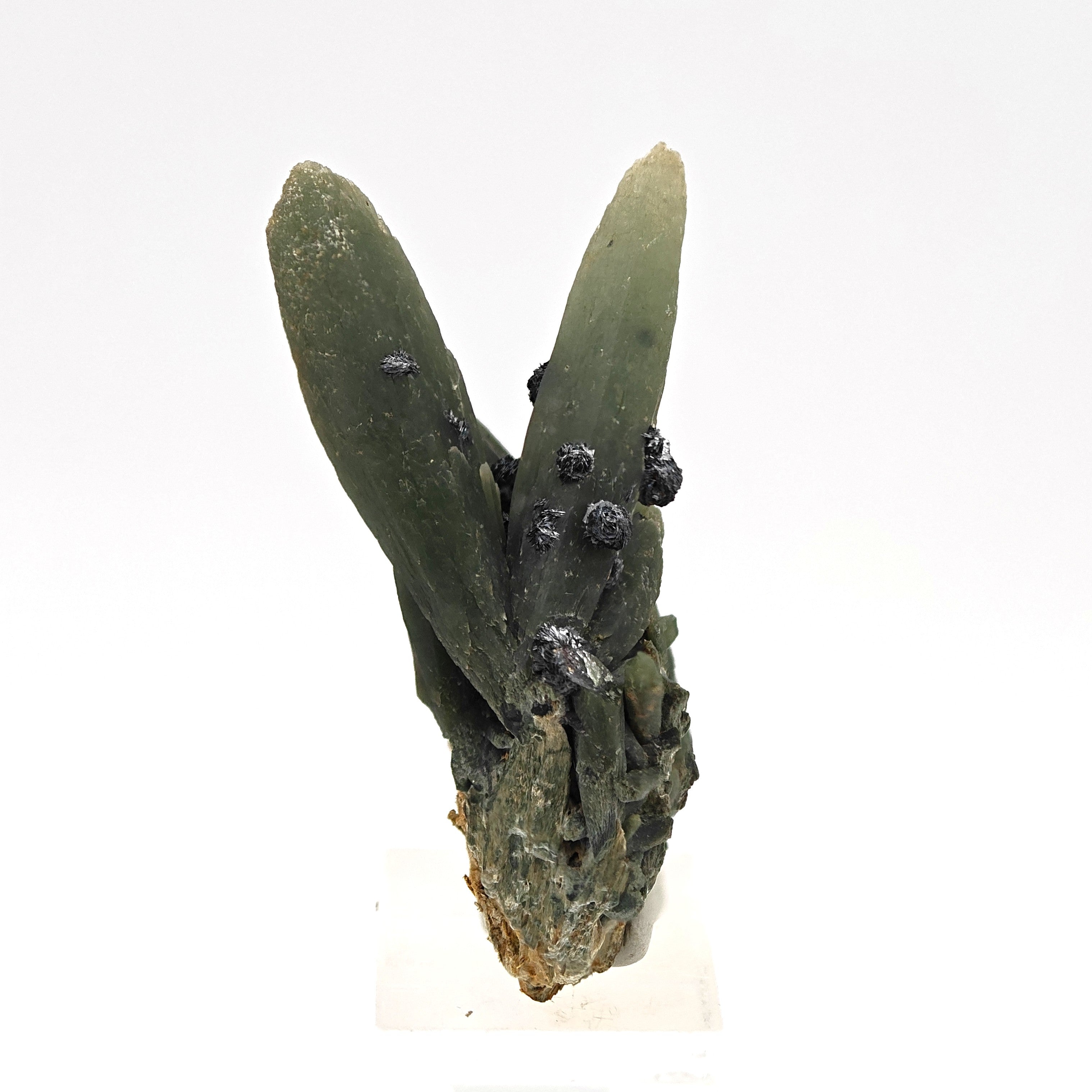 PRASE QUARTZ – Green Crystals with Lustrous Hematite, Serifos Island, Greece