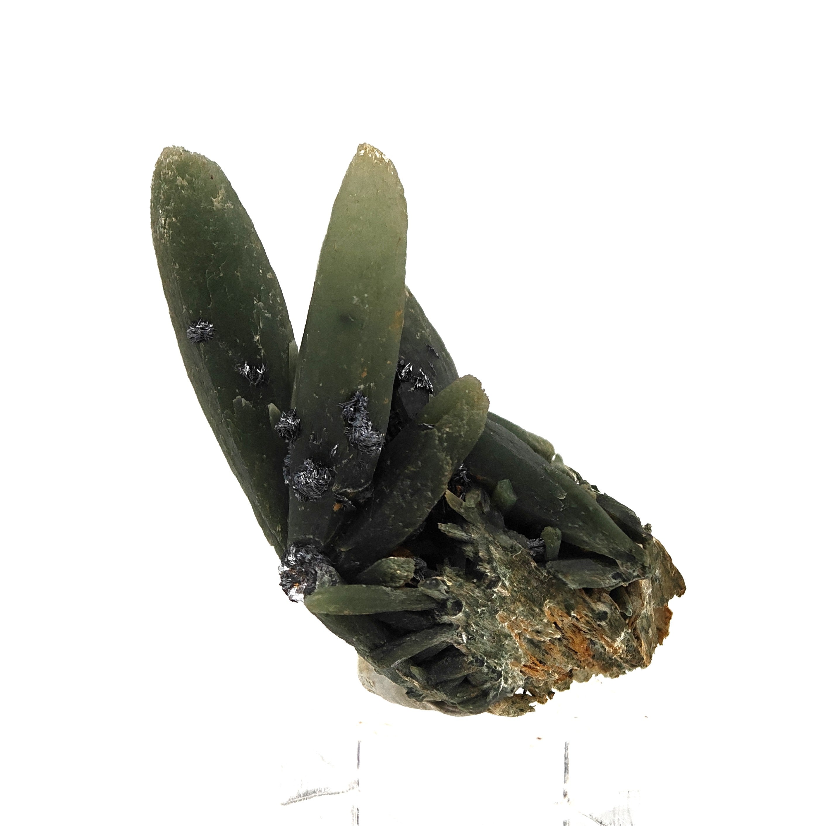 PRASE QUARTZ – Green Crystals with Lustrous Hematite, Serifos Island, Greece