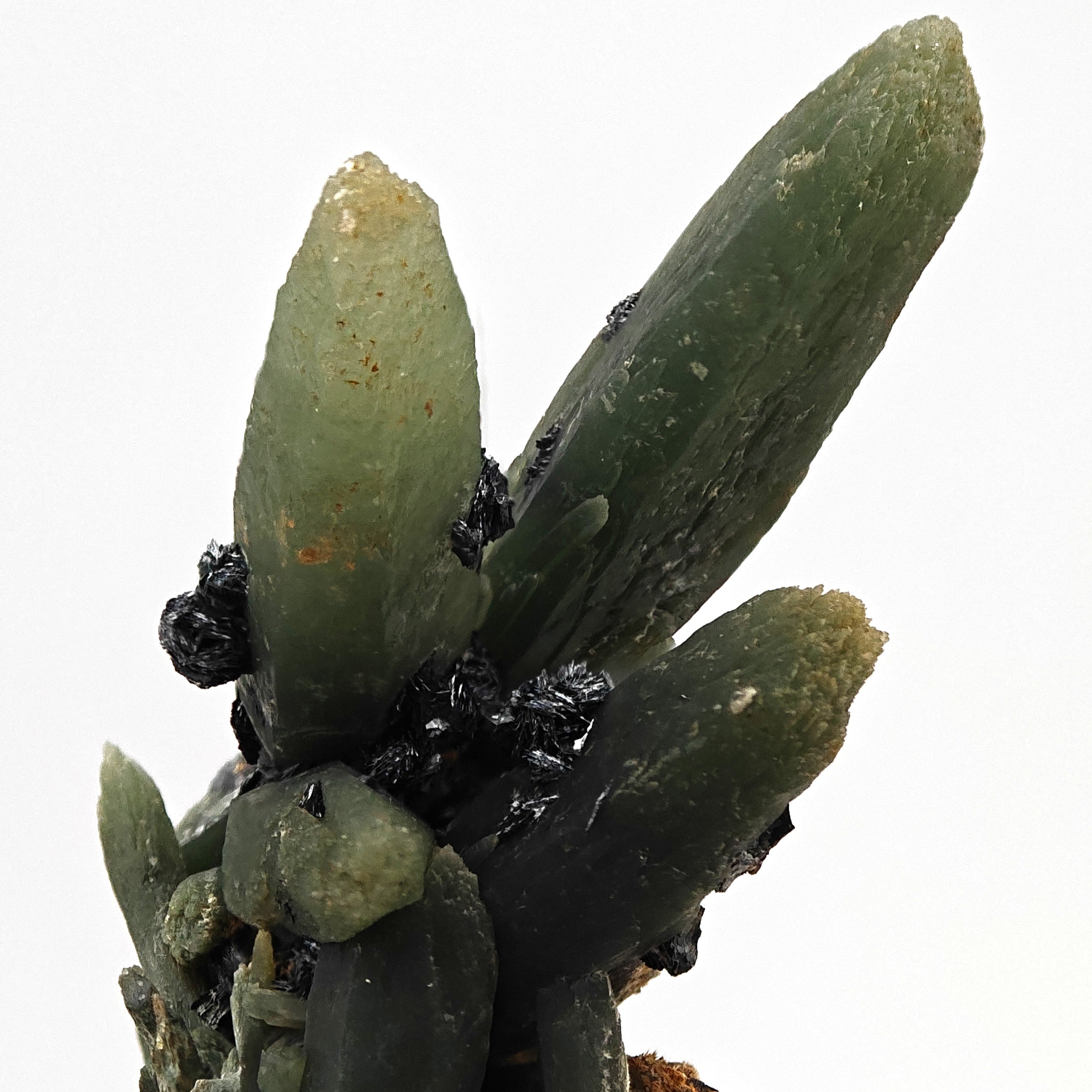 PRASE QUARTZ – Green Crystals with Lustrous Hematite, Serifos Island, Greece