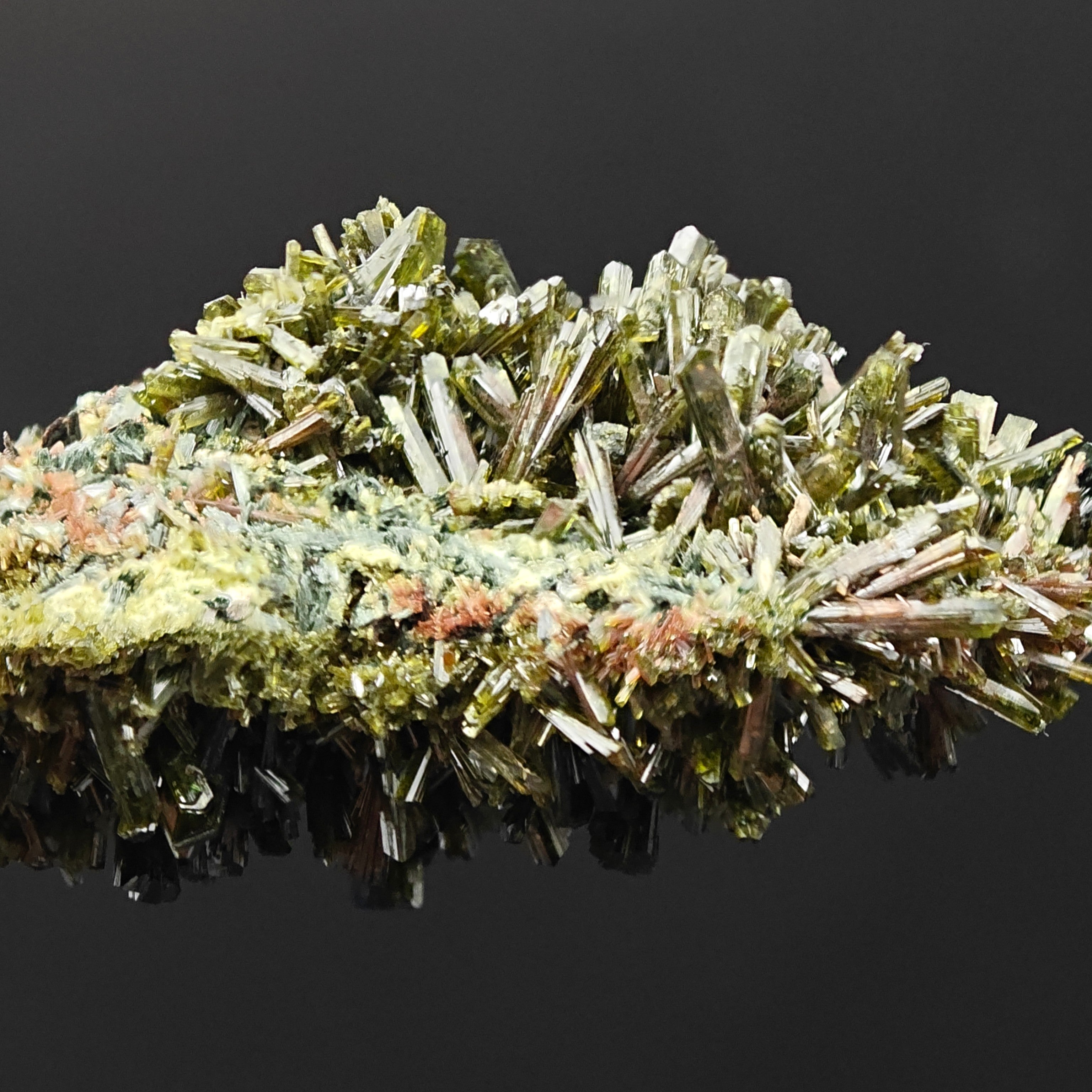 EPIDOTE – Bifacial Plate, 100+ Green Crystals, Tremp, Lleida, Spain