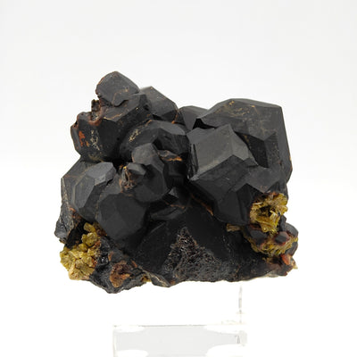 Full view of andradite garnet specimen with epidote on matrix, Dashkesan, Azerbaijan