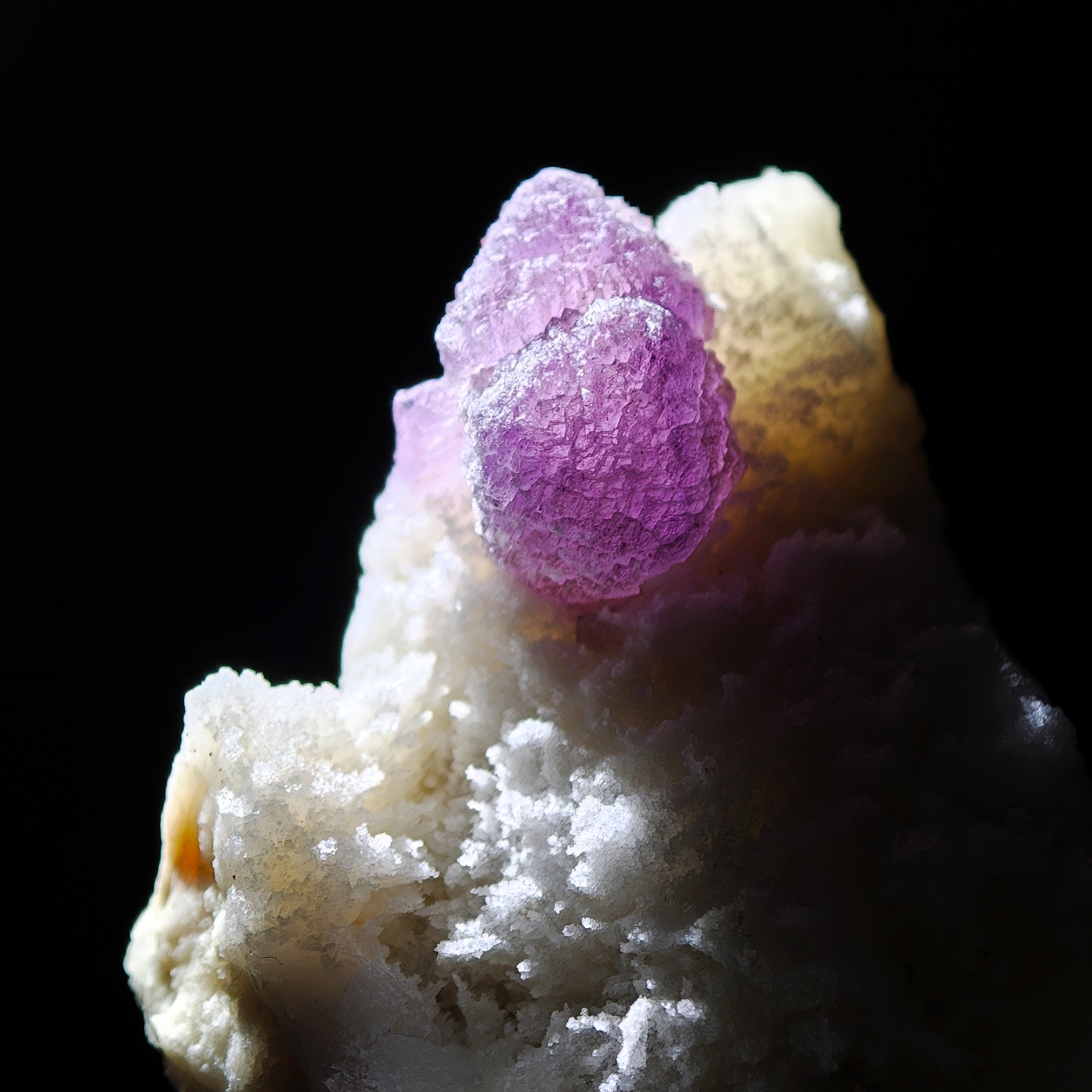 FLUORITE – Sugary Purple Crystals on Matrix, Lupita Mine, Durango, Mexico