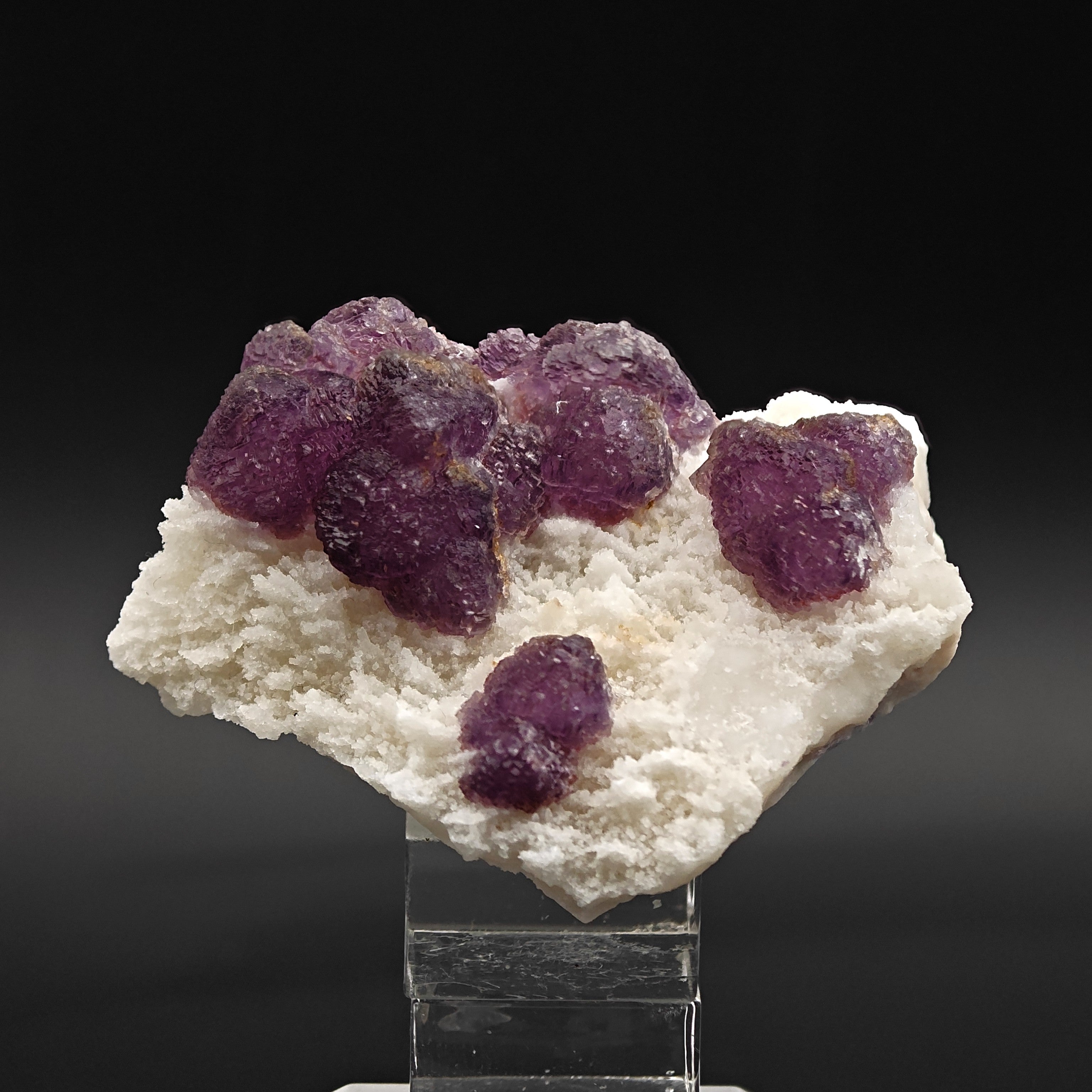 FLUORITE – Purple Sugar-Textured Crystals on Matrix, Durango, Mexico