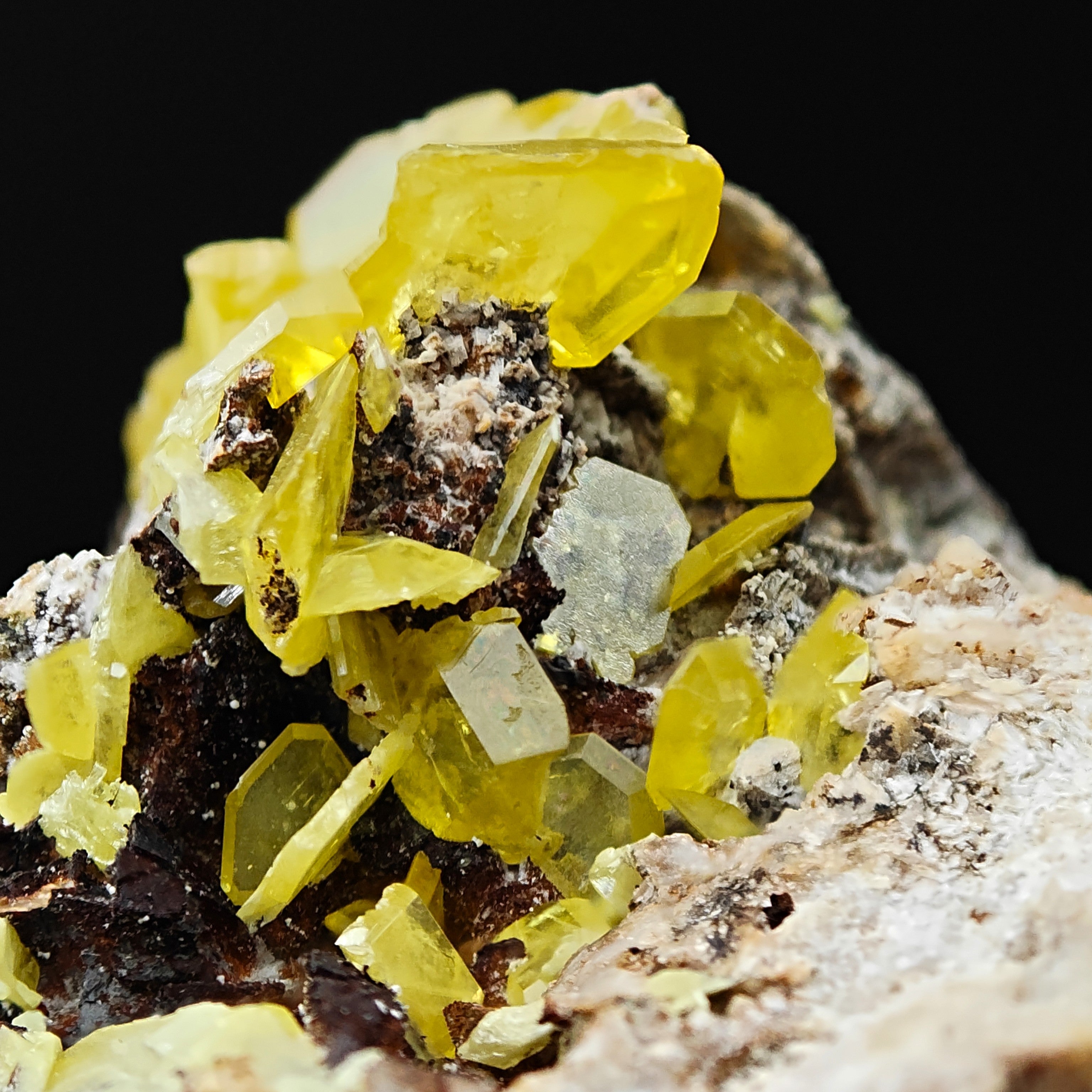 WULFENITE – Aesthetic Yellow Crystals on Matrix, Touissit, Morocco