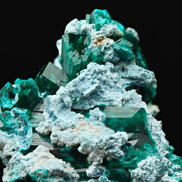 DIOPTASE, SHATTUCKITE & PLANCHEITE – Vivid Green Crystals, Tsumeb Mine, Namibia