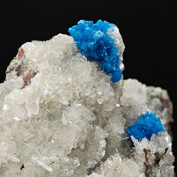 CAVANSITE & STILBITE – Blue Rosettes on White Zeolite, Wagholi, India