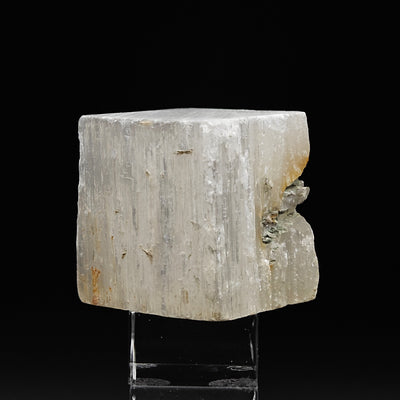 Gypsum cube specimen with small matrix inclusion on one edge, Midelt, Morocco