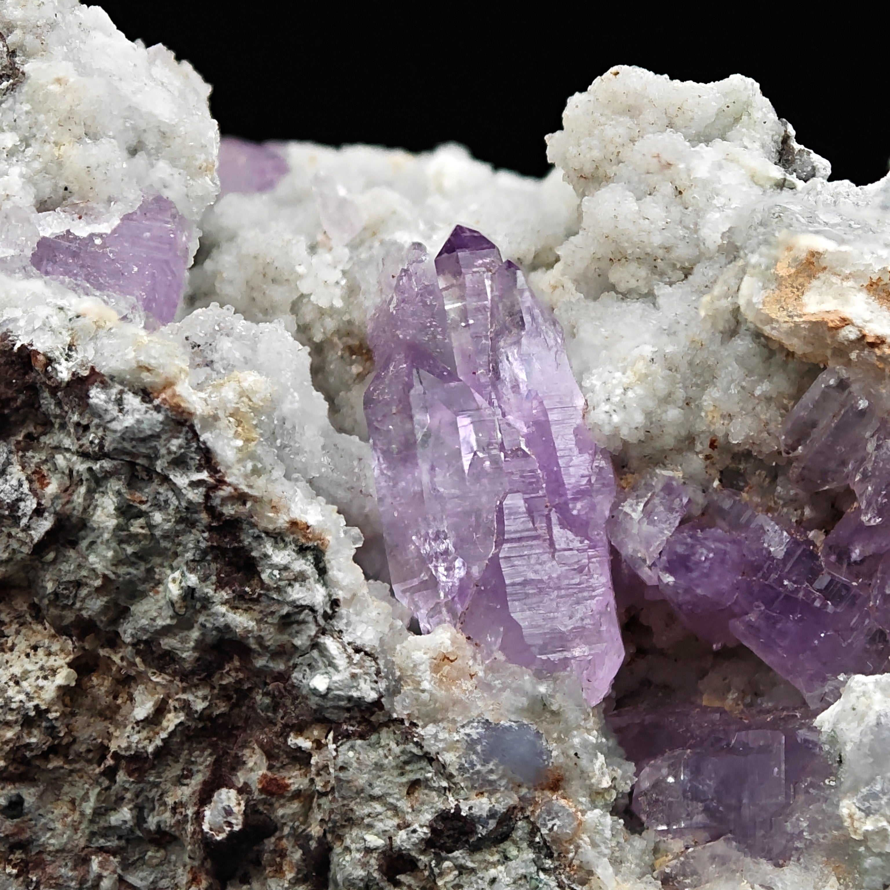 AMETHYST & CALCITE – Scepter & Reverse Scepter Crystals, Osilo, Sardinia, Italy