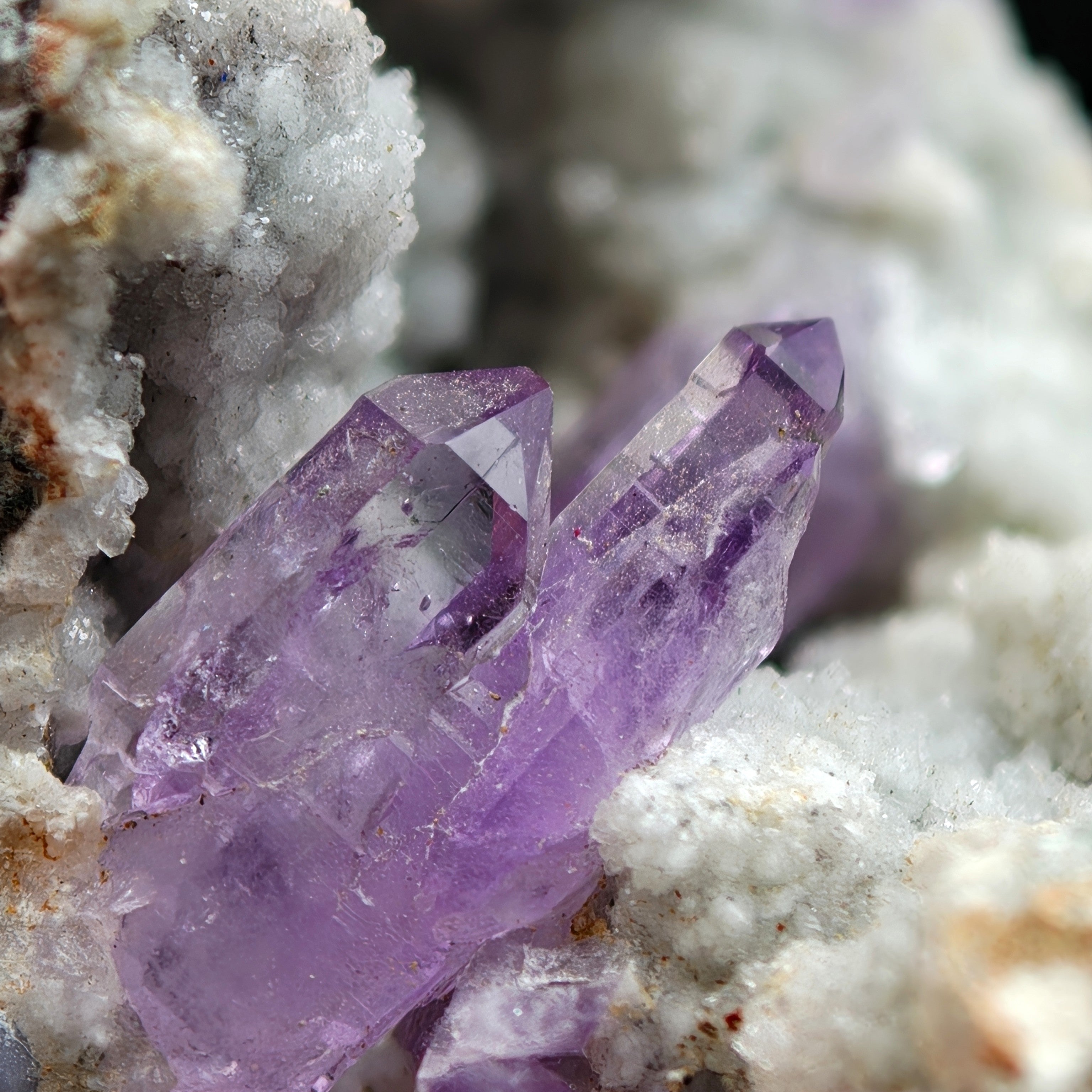 AMETHYST & CALCITE – Scepter & Reverse Scepter Crystals, Osilo, Sardinia, Italy