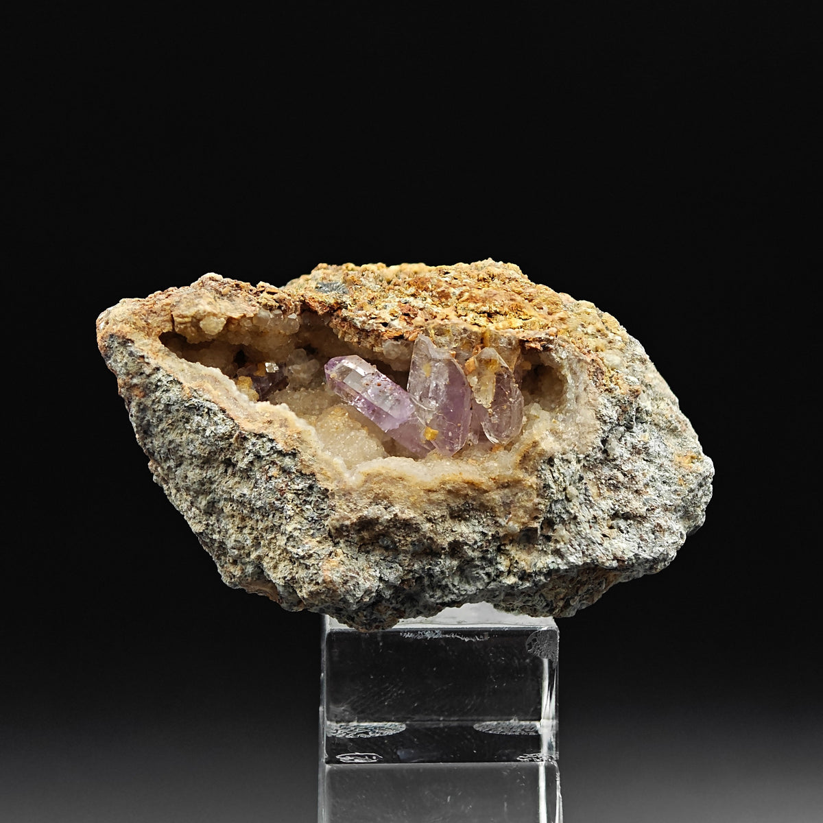 AMETHYST & ANKERITE – Purple Geode on Golden Matrix, Osilo, Sardinia, Italy