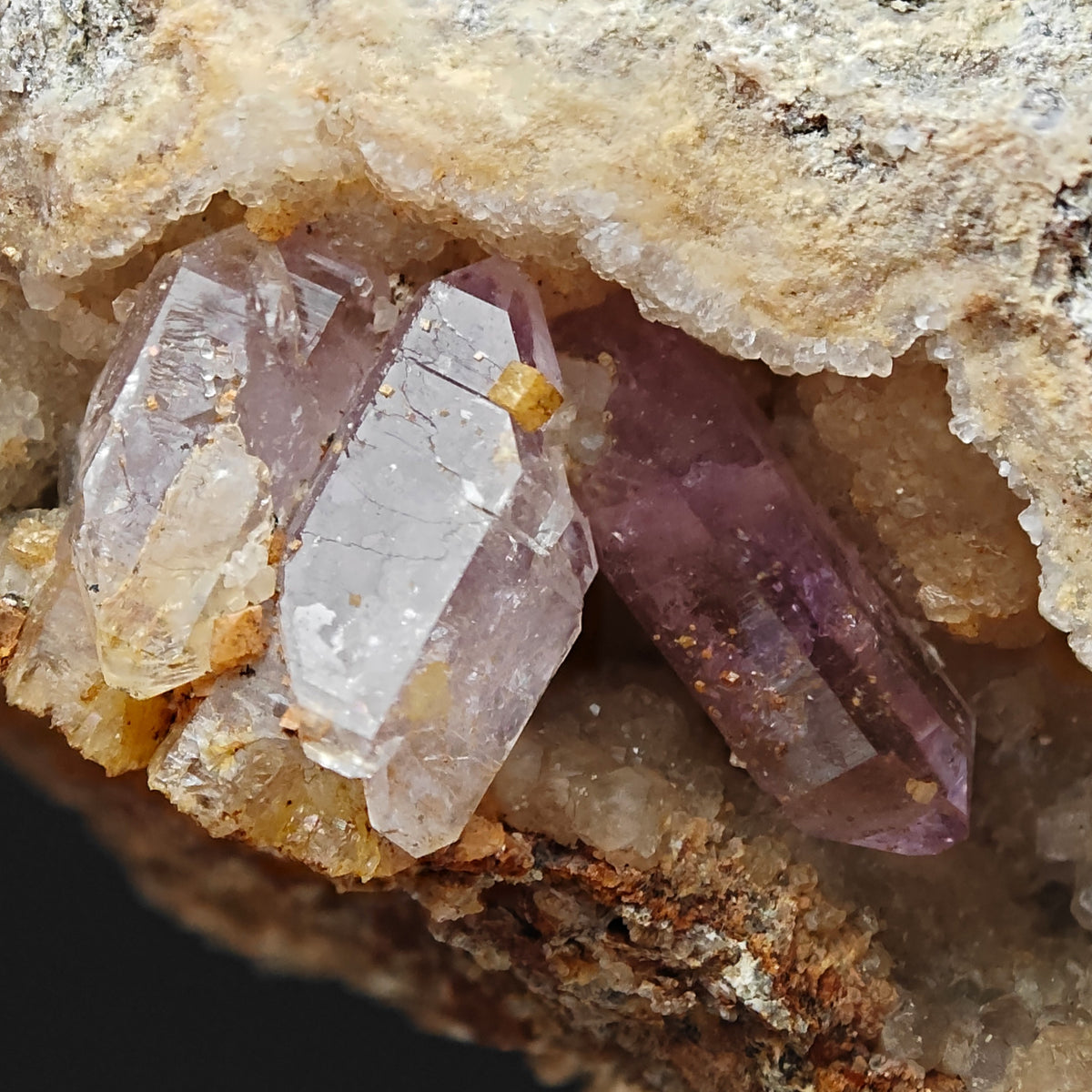 AMETHYST & ANKERITE – Purple Geode on Golden Matrix, Osilo, Sardinia, Italy