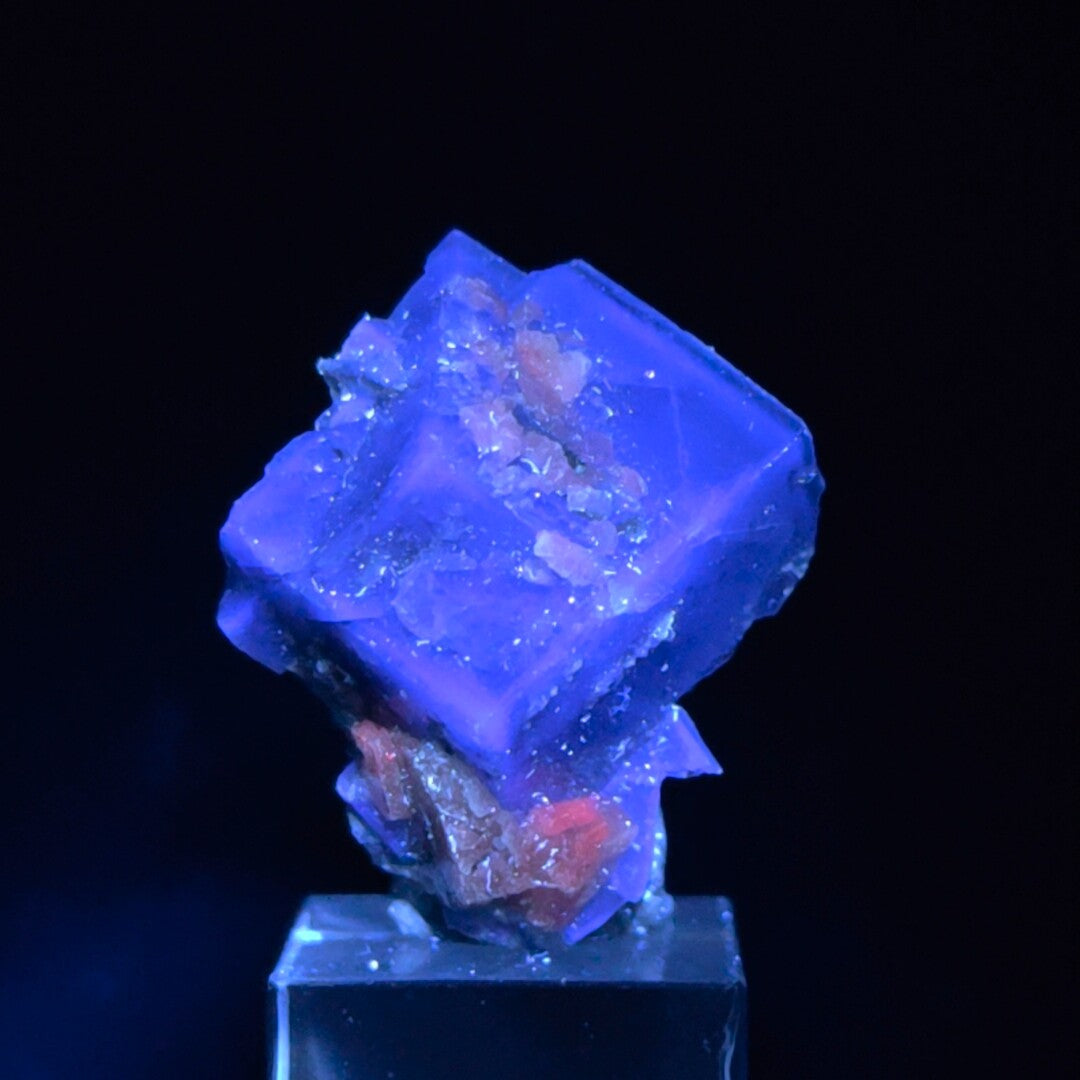 FLUORITE & CALCITE – Blue Twinned Cubic Crystals, Inner Mongolia, China