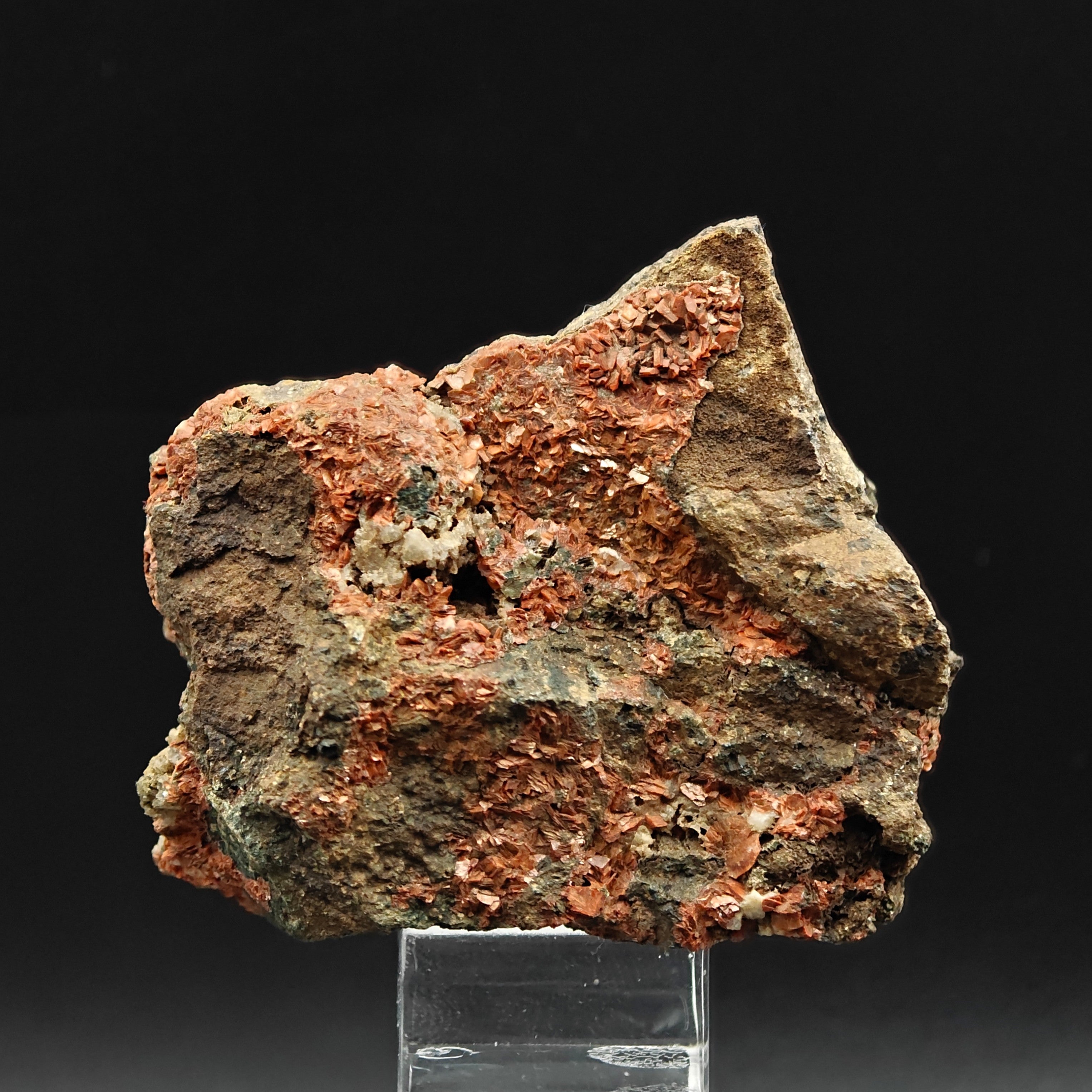 HEULANDITE – Blood-Red Crystals on Matrix, Fassa Valley, Trentino, Italy