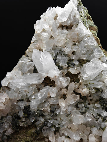 QUARTZ & EPIDOTE – Green Crystals on Matrix, Gambatesa Mine, Liguria, Italy