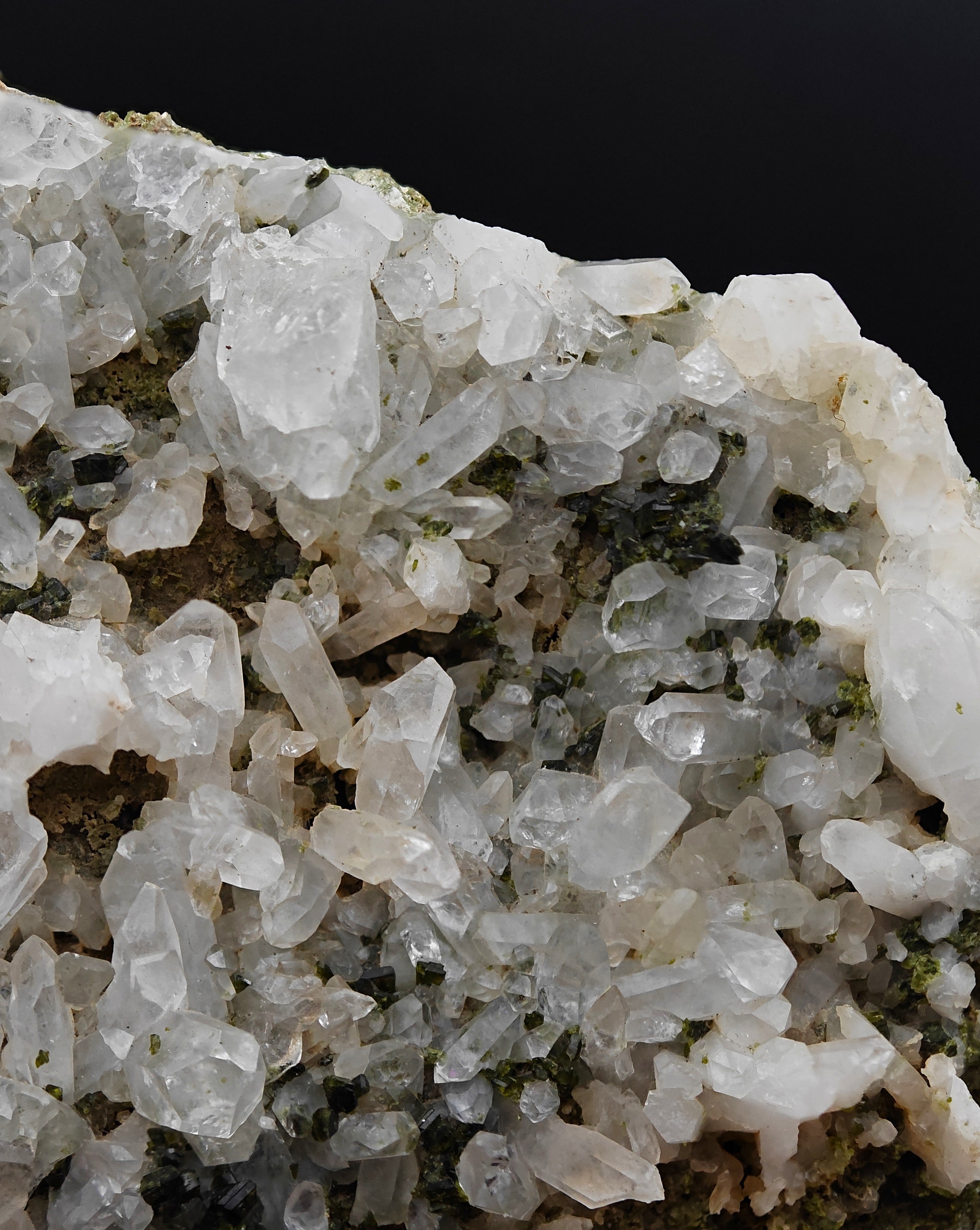 QUARTZ & EPIDOTE – Green Crystals on Matrix, Gambatesa Mine, Liguria, Italy