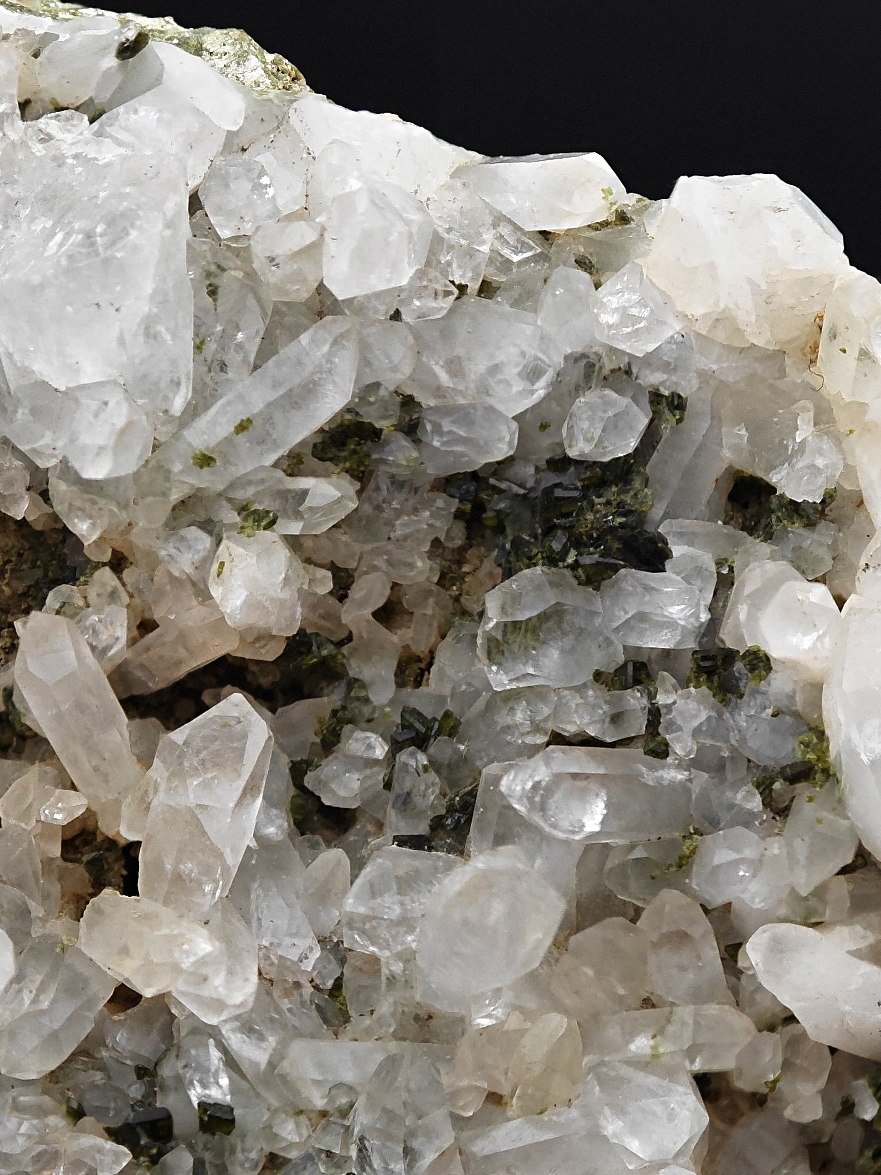 QUARTZ & EPIDOTE – Green Crystals on Matrix, Gambatesa Mine, Liguria, Italy