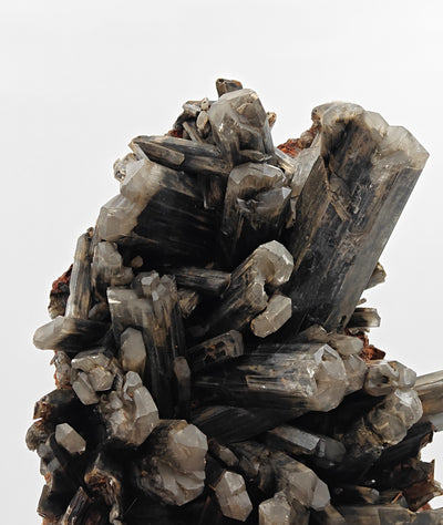 Detail of translucent Selenite gypsum crystal terminations on cluster