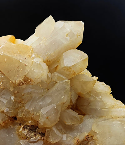 Detail of well-formed Quartz crystal faces with honey-yellow colour zoning