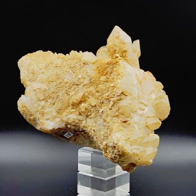 Side angle of Quartz crystal cluster on matrix, Gran Paradiso, Aosta Valley