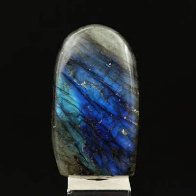 Labradorite specimen with intense blue labradorescence streak, Madagascar