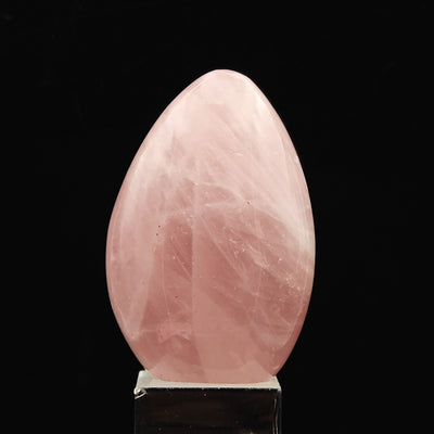 Tall Rose Quartz tumbled stone with smooth polished pink surface