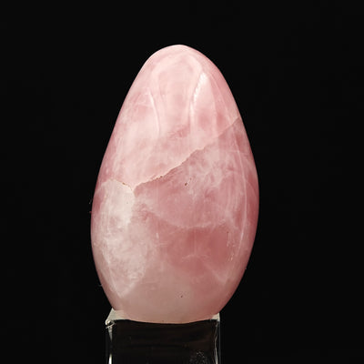 Egg shaped Rose Quartz tumbled stone with smooth tactile surface