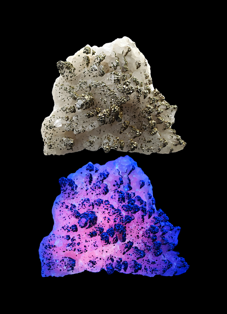 GOLDEN MARCASITE – "Snow-Capped Mountain" on Calcite, Sardinia, Italy