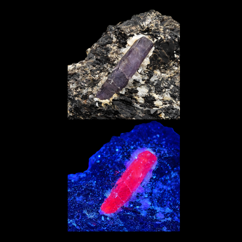 RUBY – Purple CORUNDUM, UV Reactive Crystal from Zazafotsy, Madagascar