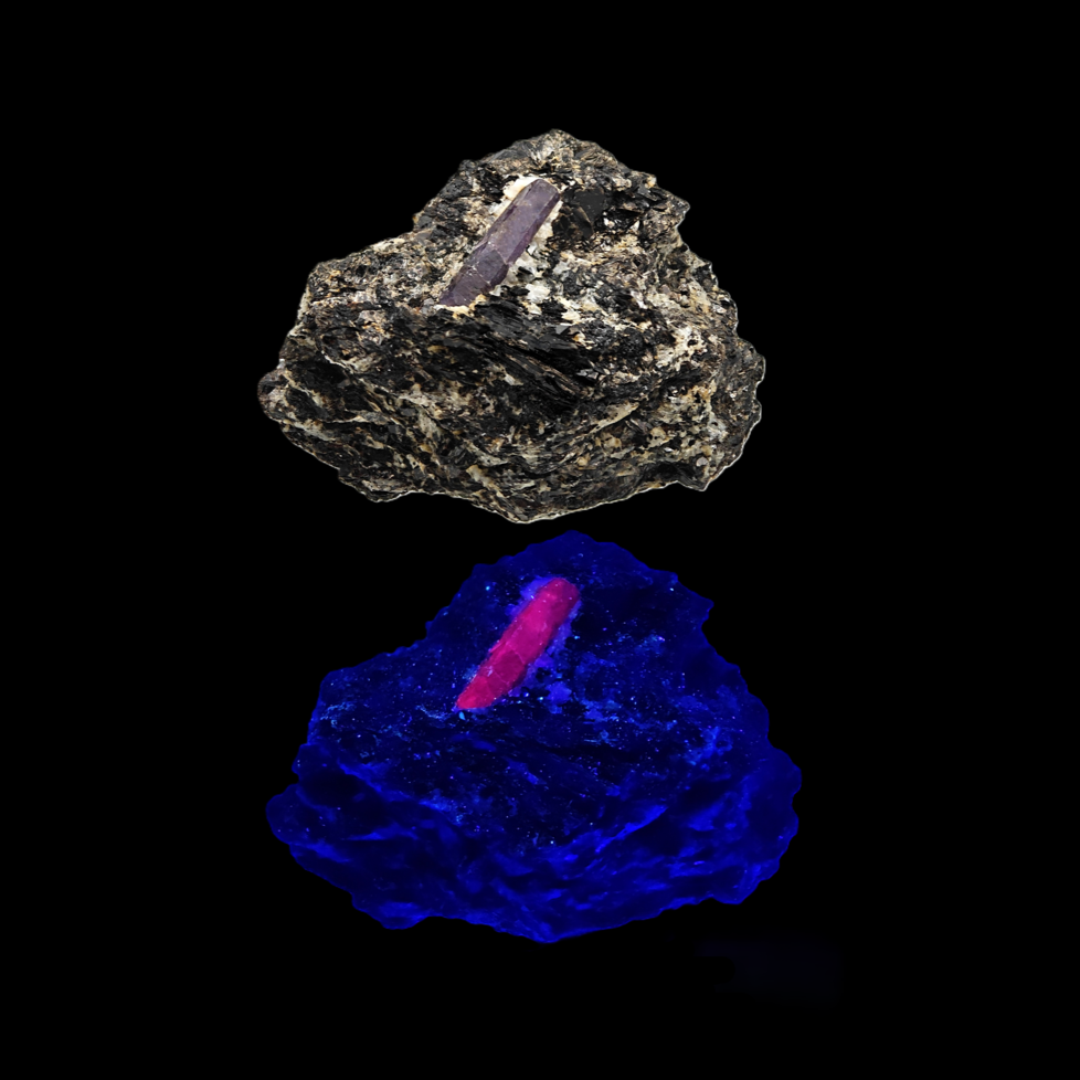 RUBY – Purple CORUNDUM, UV Reactive Crystal from Zazafotsy, Madagascar