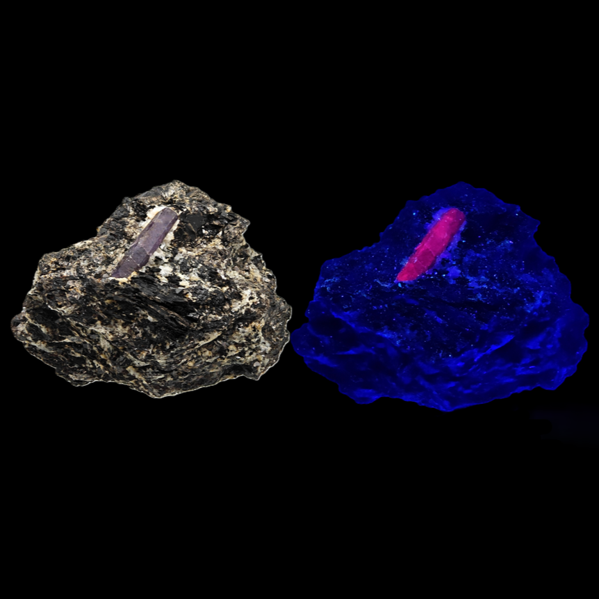RUBY – Purple CORUNDUM, UV Reactive Crystal from Zazafotsy, Madagascar