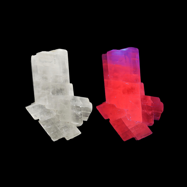 CALCITE – Twinned Floater Crystal, Red UV Fluorescence, Parma, Italy
