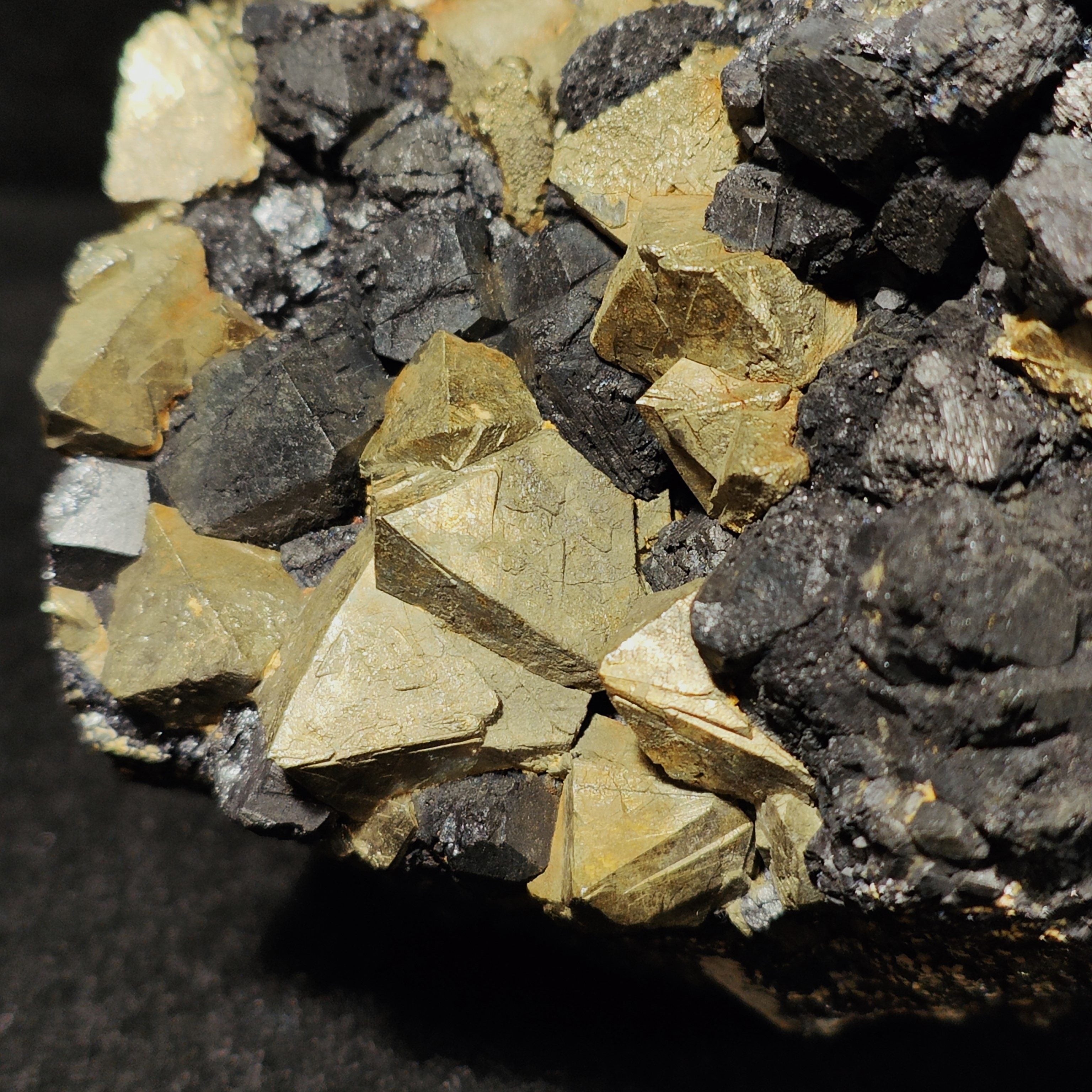 PYRITE & MAGNETITE – Antique 1800s Specimen, Big Crystals, Brosso Mine, Italy