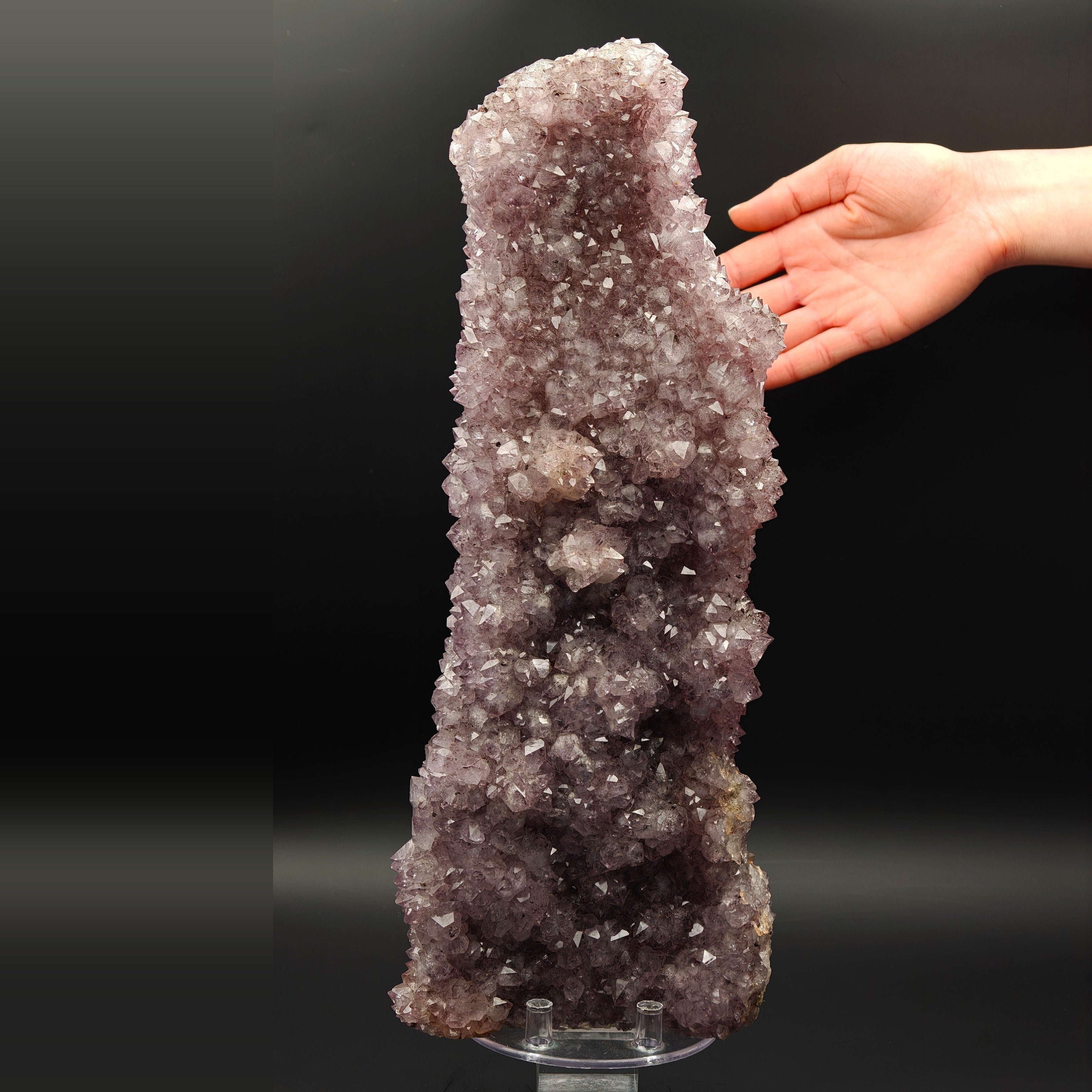AMETHYST – Bifacial 37cm Cluster, Purple Crystals, Minas Gerais, Brazil