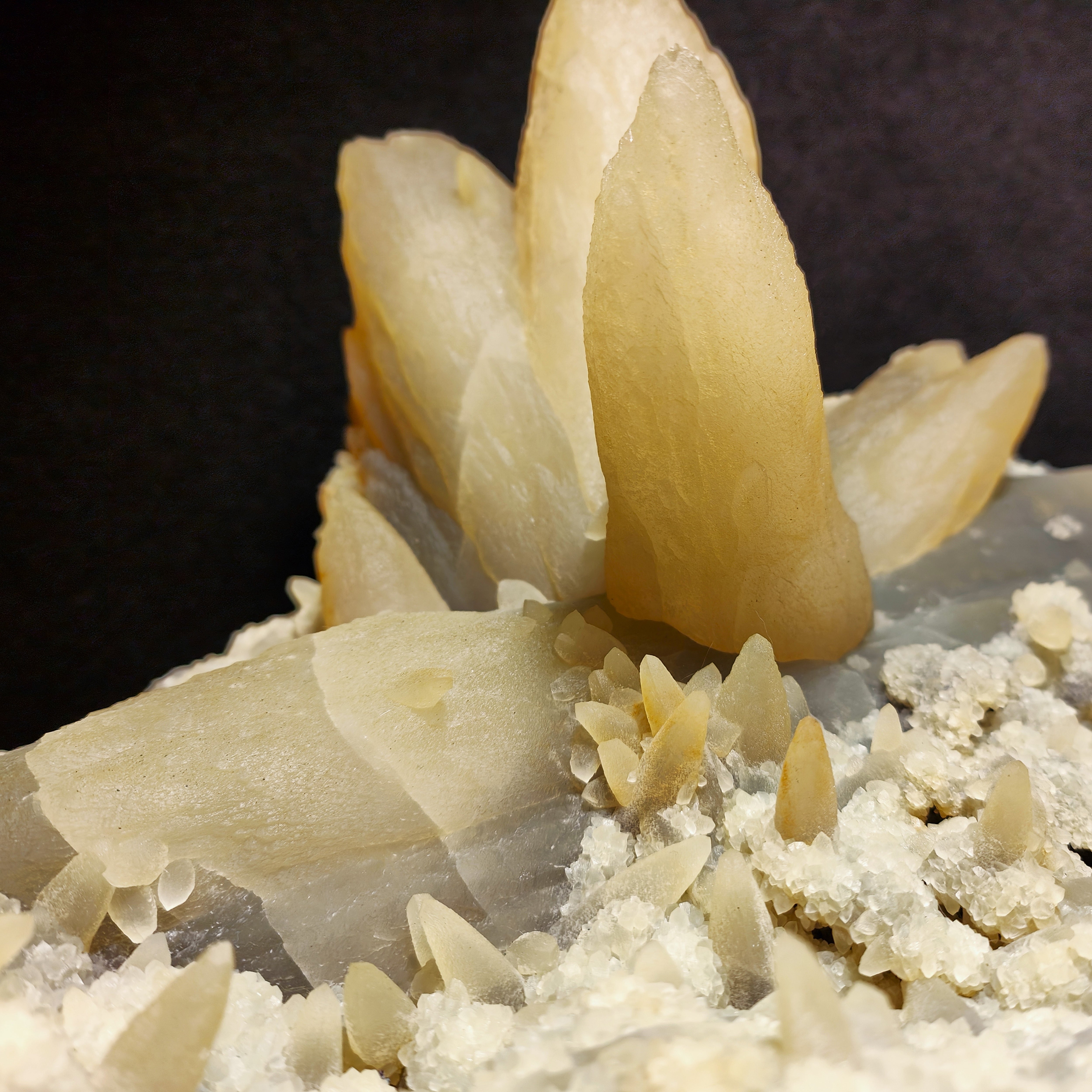 CALCITE – Flower-Shaped Cluster, 100+ UV-Fluorescent Crystals, Iraí, Brazil