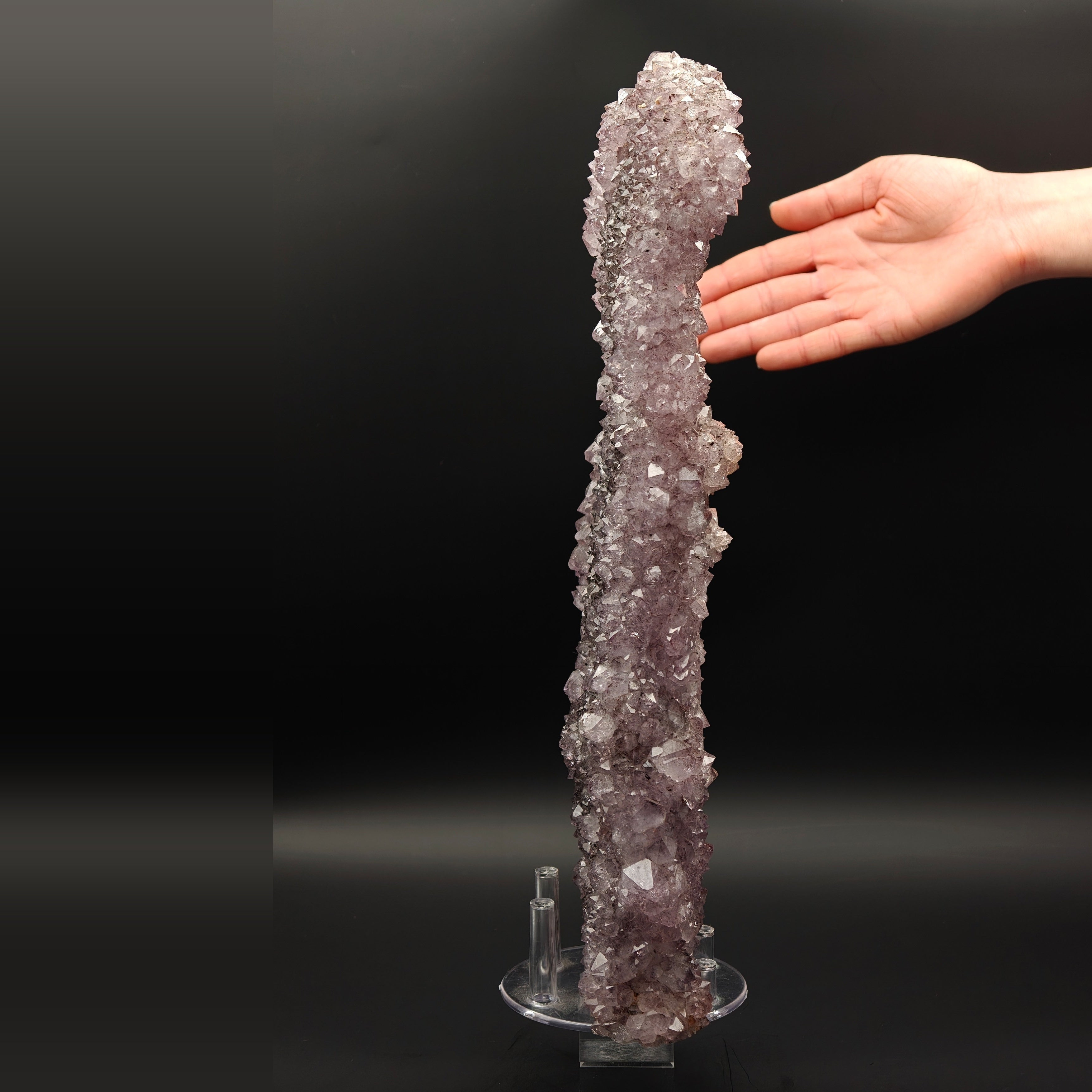 AMETHYST – Bifacial 37cm Cluster, Purple Crystals, Minas Gerais, Brazil