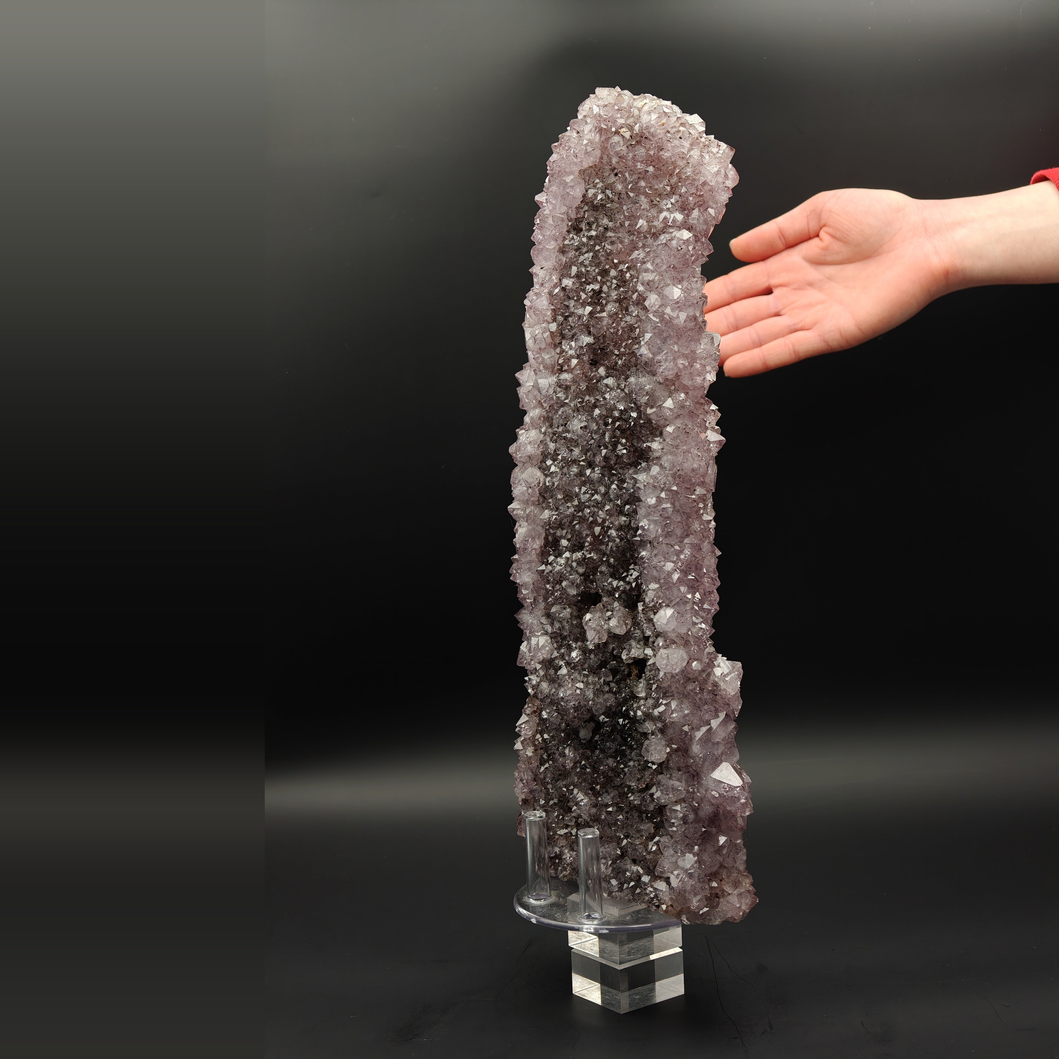 AMETHYST – Bifacial 37cm Cluster, Purple Crystals, Minas Gerais, Brazil