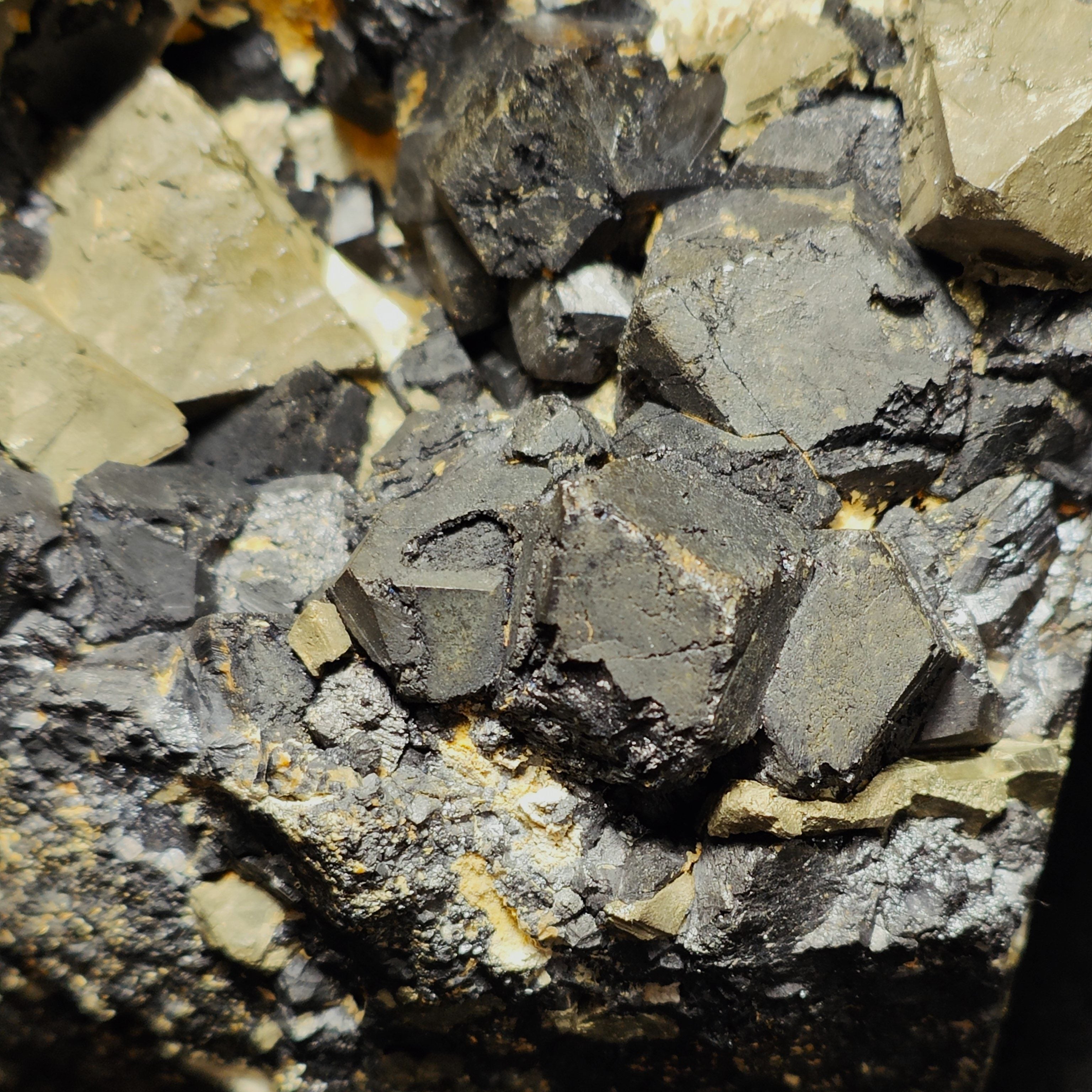 PYRITE & MAGNETITE – Antique 1800s Specimen, Big Crystals, Brosso Mine, Italy