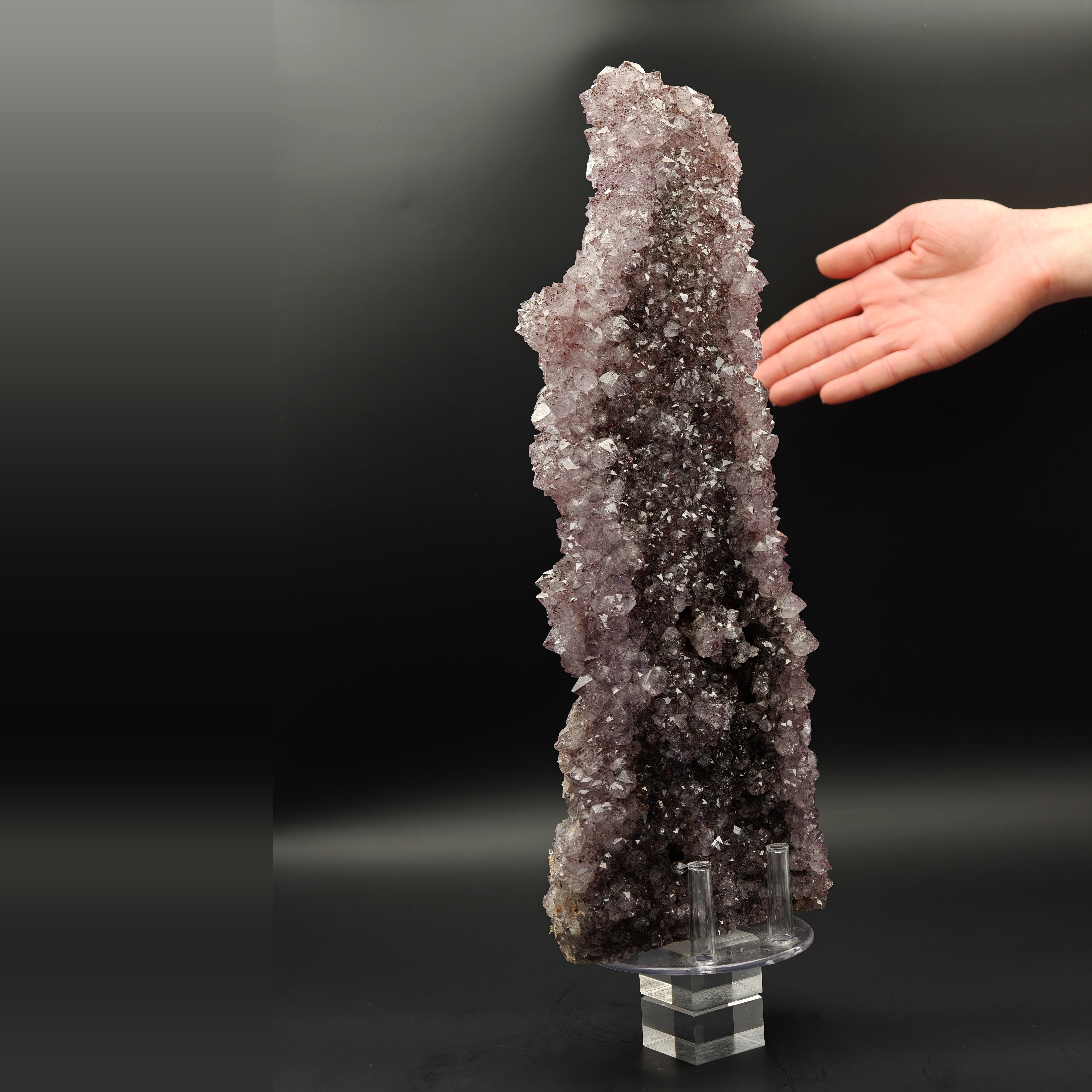 AMETHYST – Bifacial 37cm Cluster, Purple Crystals, Minas Gerais, Brazil