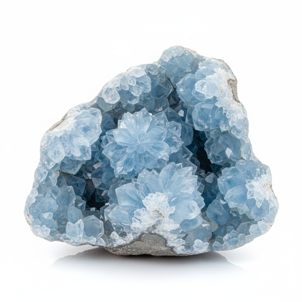 Blue Celestite Crystal Cluster from Madagascar