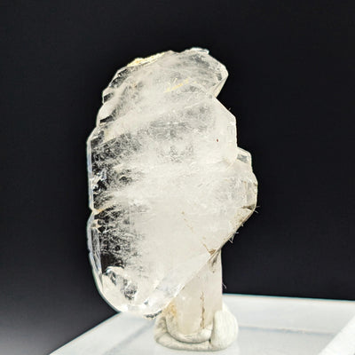 Side view of alpine Faden Quartz crystal with well-defined faces, Switzerland