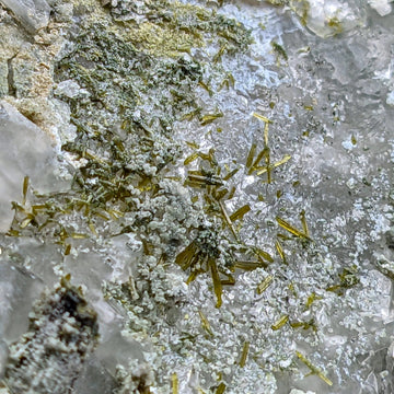 EPIDOTE on QUARTZ – Green Alpine Crystal from Switzerland