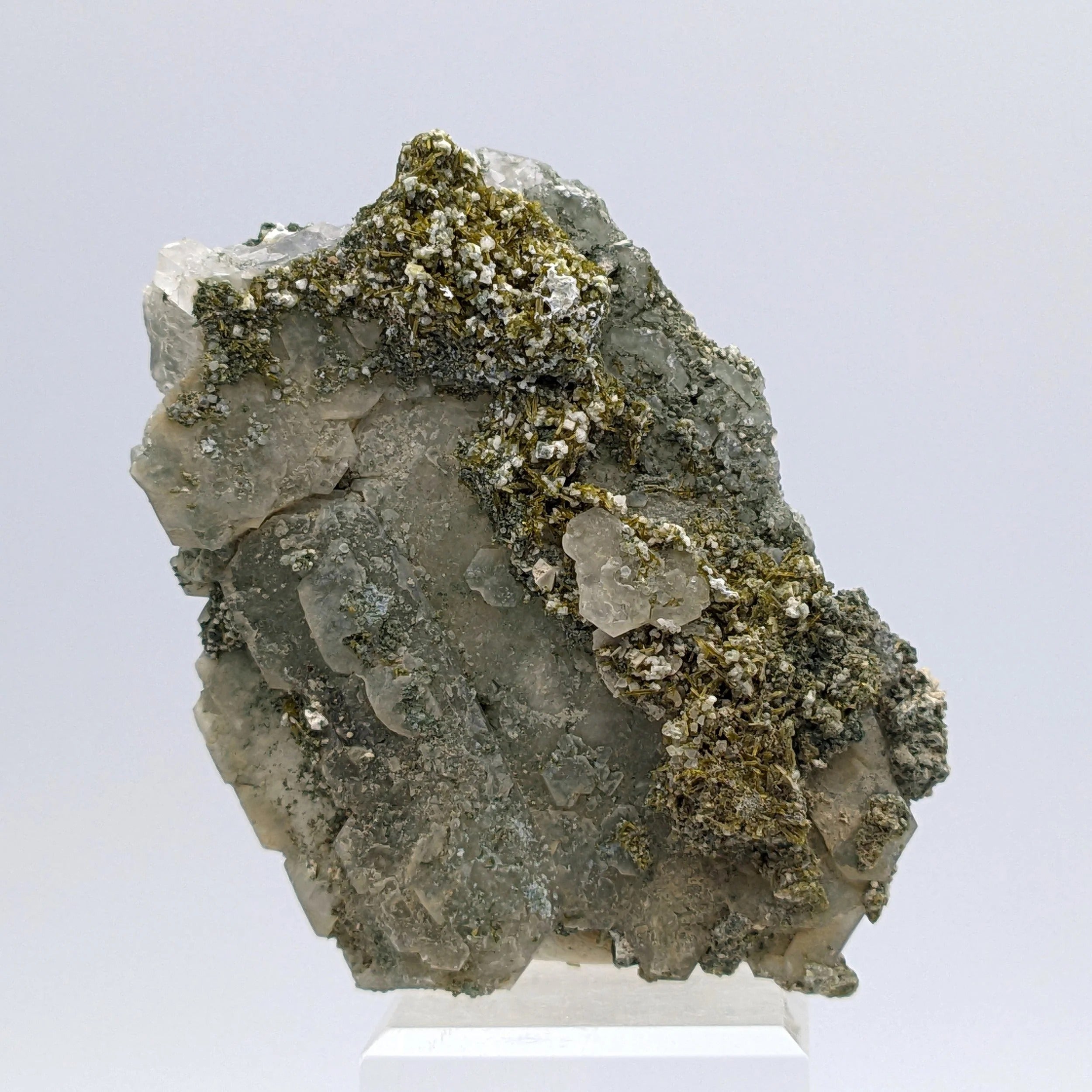 EPIDOTE on QUARTZ – Green Alpine Crystal from Switzerland
