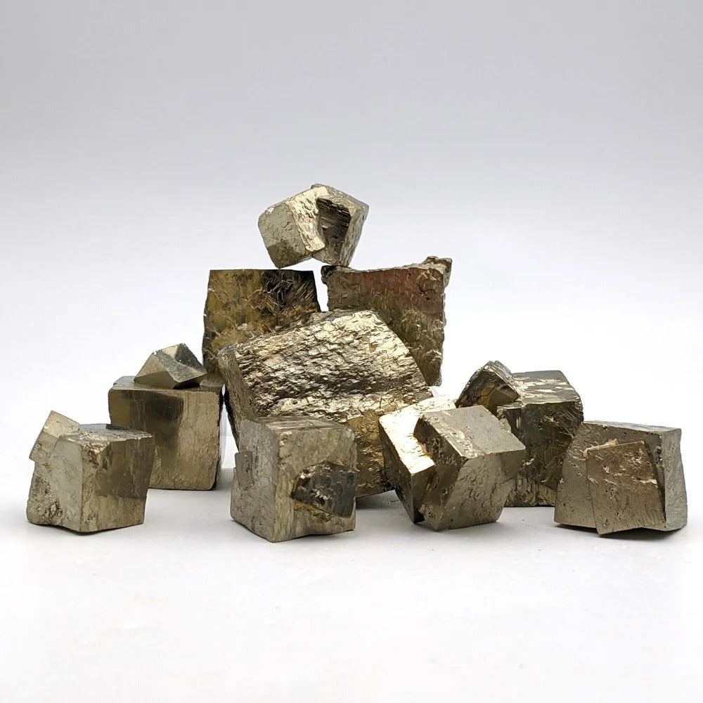 PYRITE CUBES – Natural Golden & Twined Cubic Pyrite from Spain