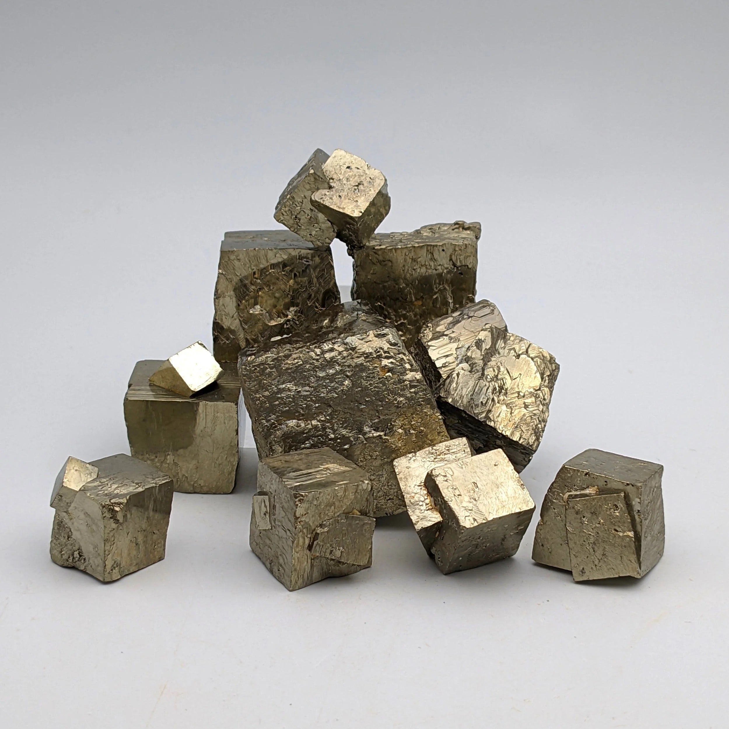 PYRITE CUBES – Natural Golden & Twined Cubic Pyrite from Spain