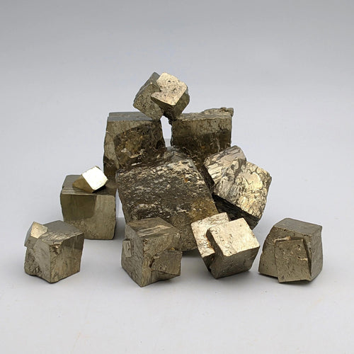 PYRITE CUBES – Natural Golden & Twined Cubic Pyrite from Spain