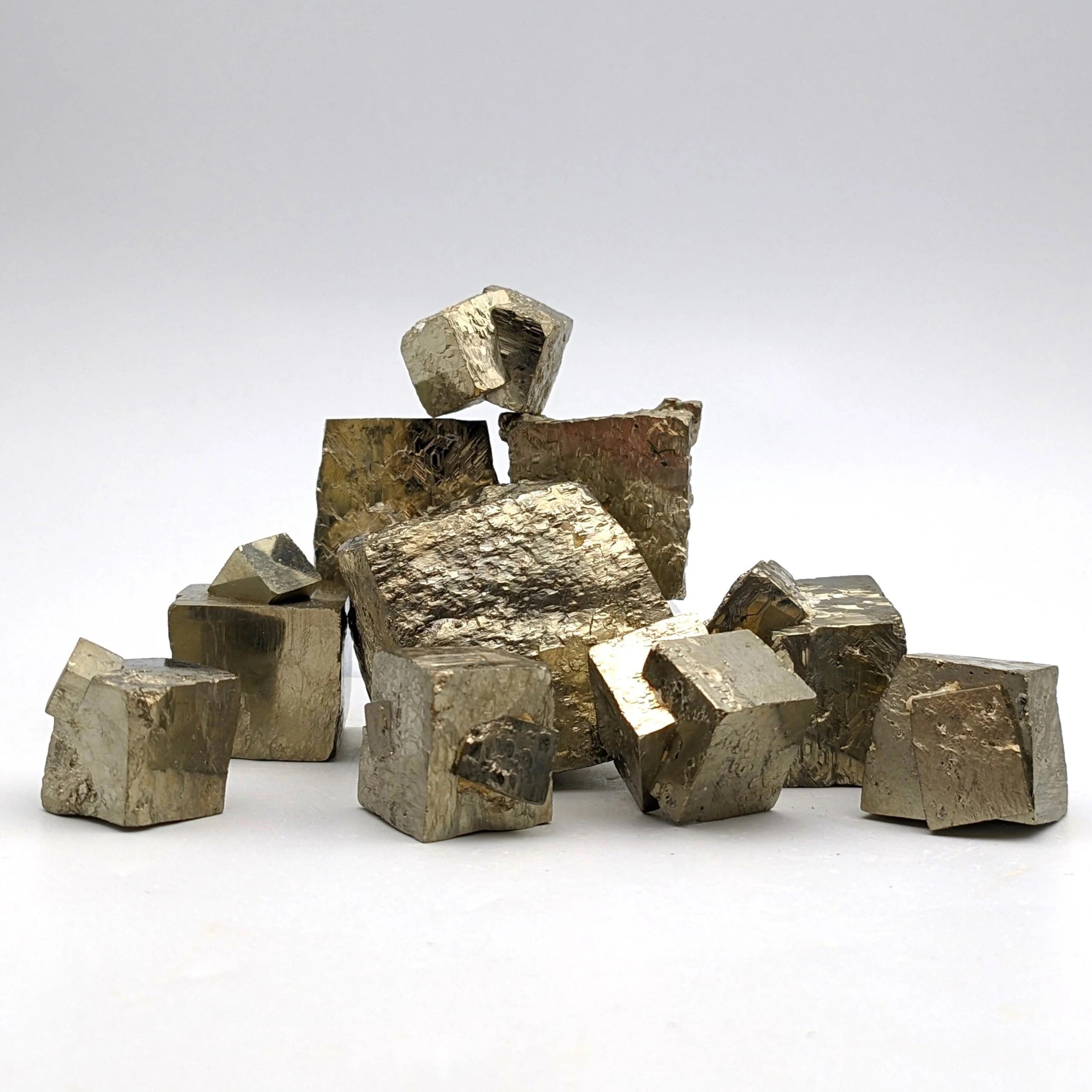 PYRITE CUBES – Natural Golden & Twined Cubic Pyrite from Spain